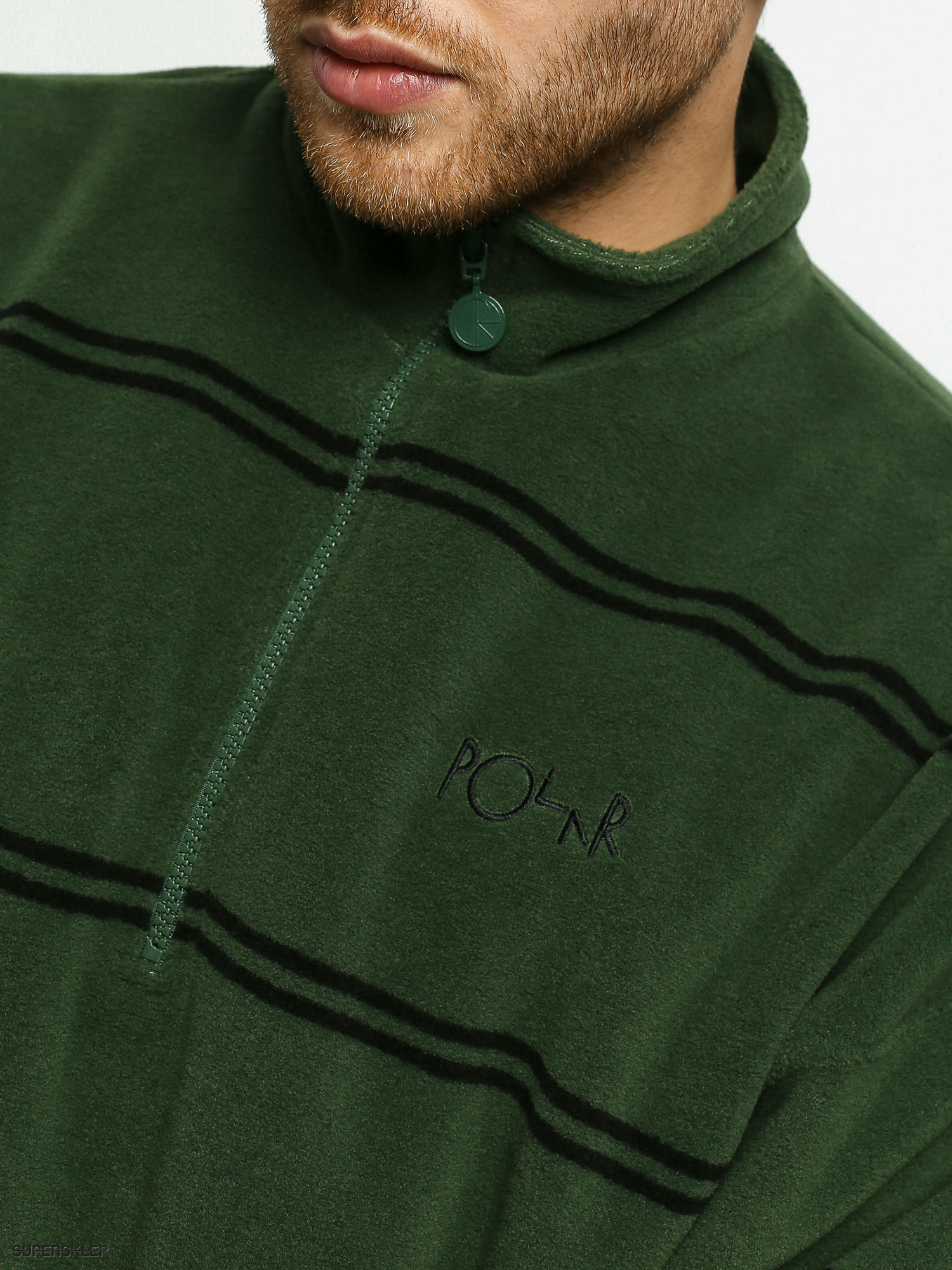 striped fleece pullover