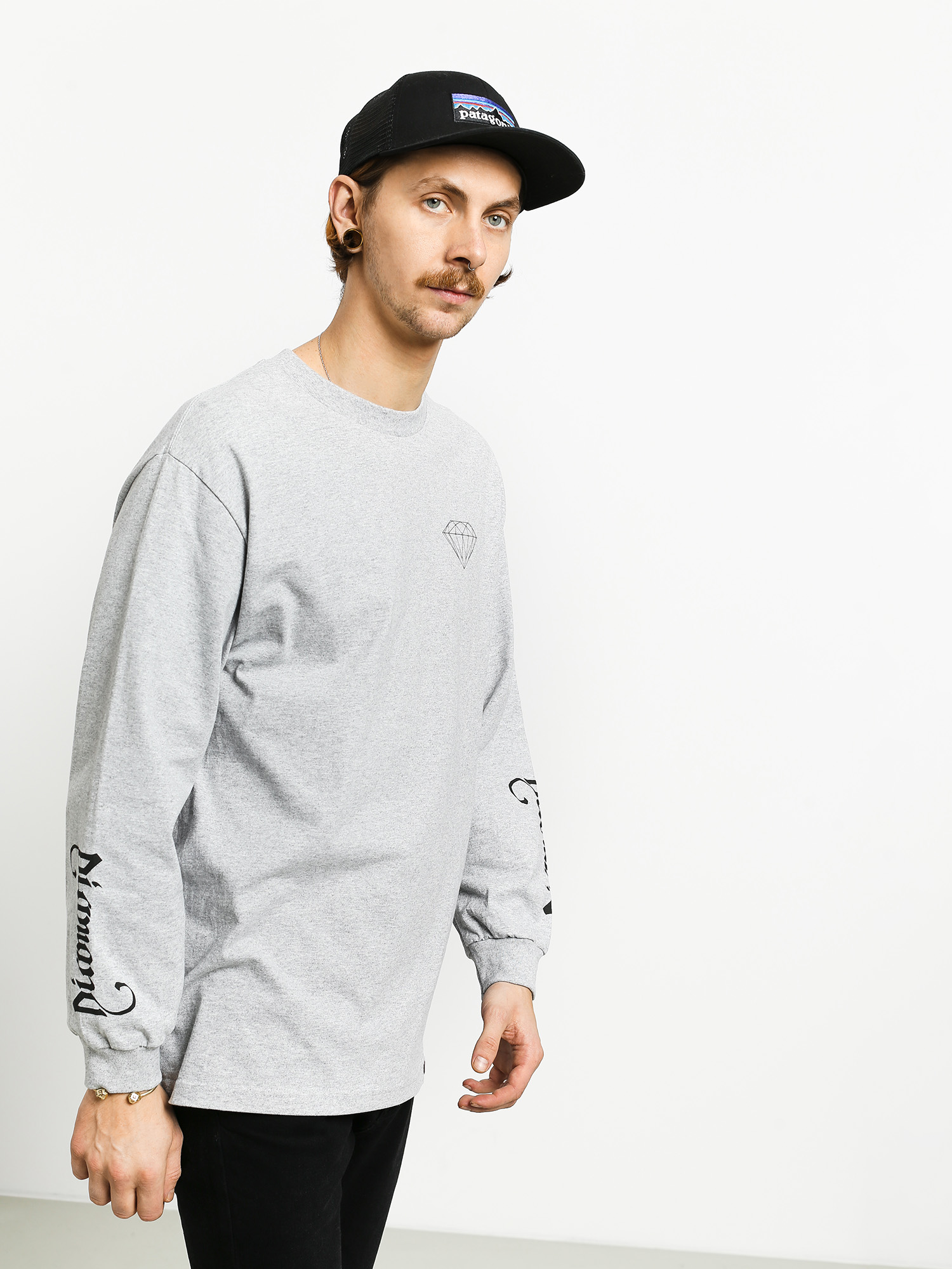 Longsleeve Diamond Supply Co. Double Read (heather grey)