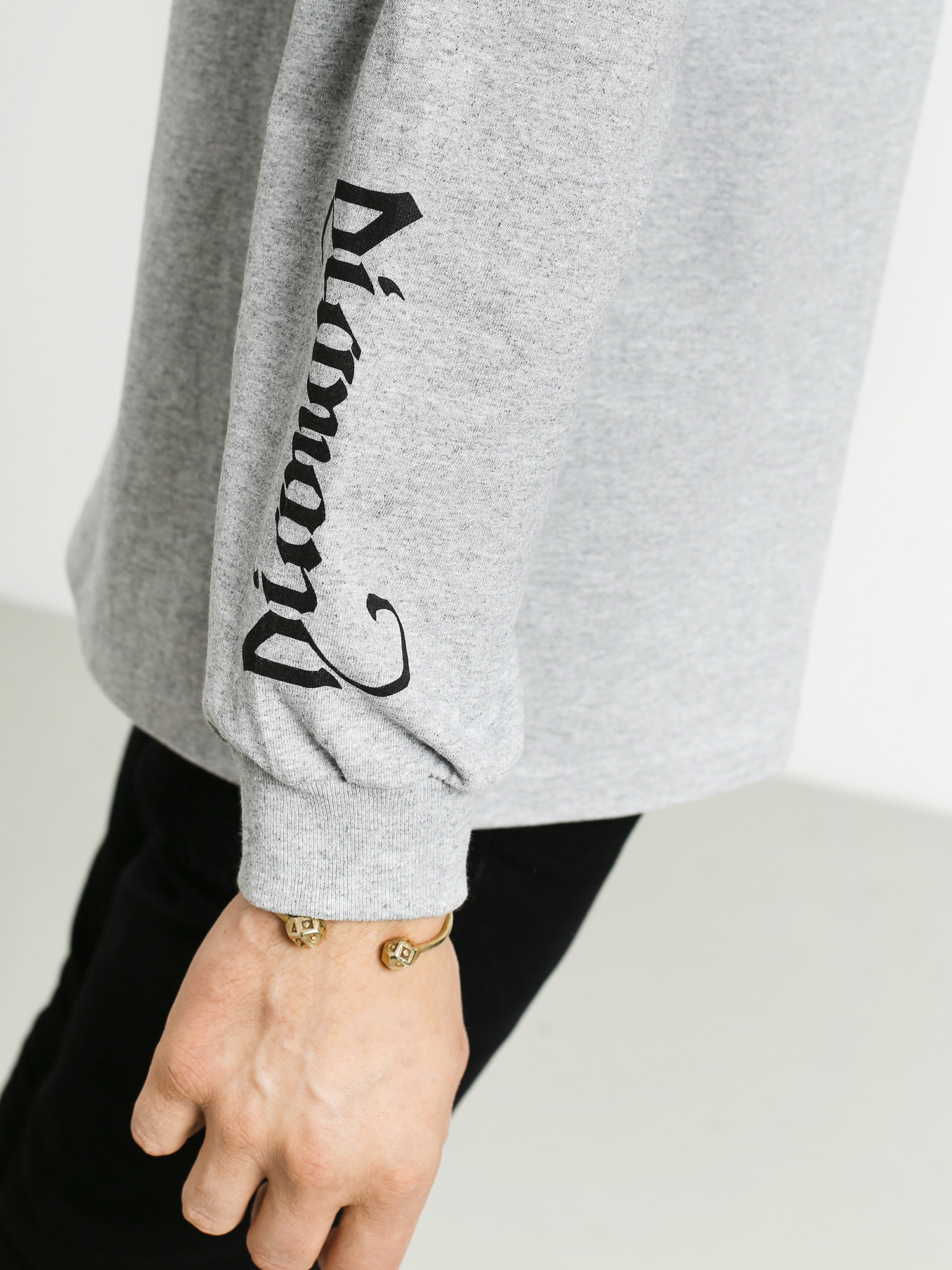 Longsleeve Diamond Supply Co. Double Read (heather grey)