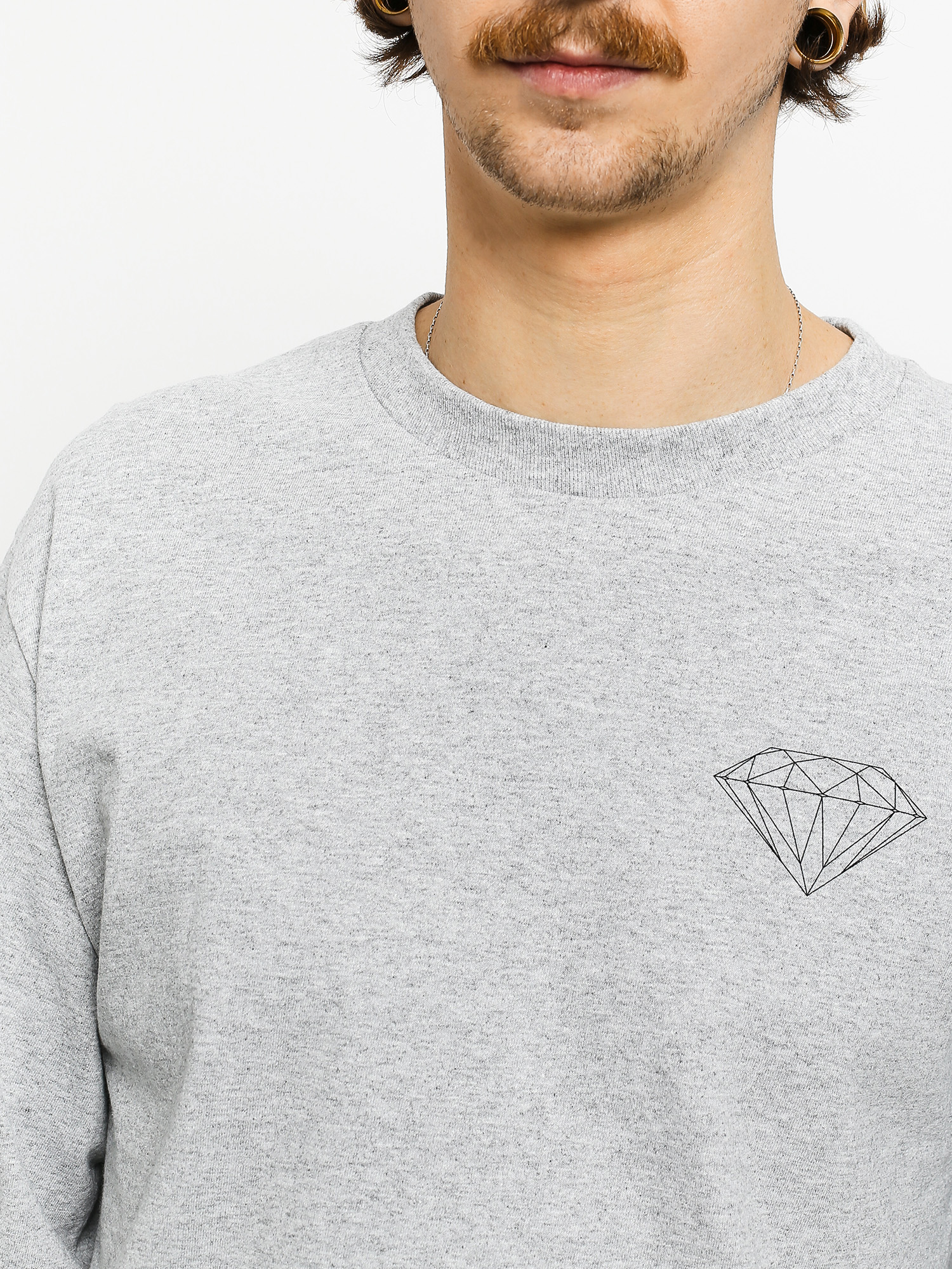 Longsleeve Diamond Supply Co. Double Read (heather grey)