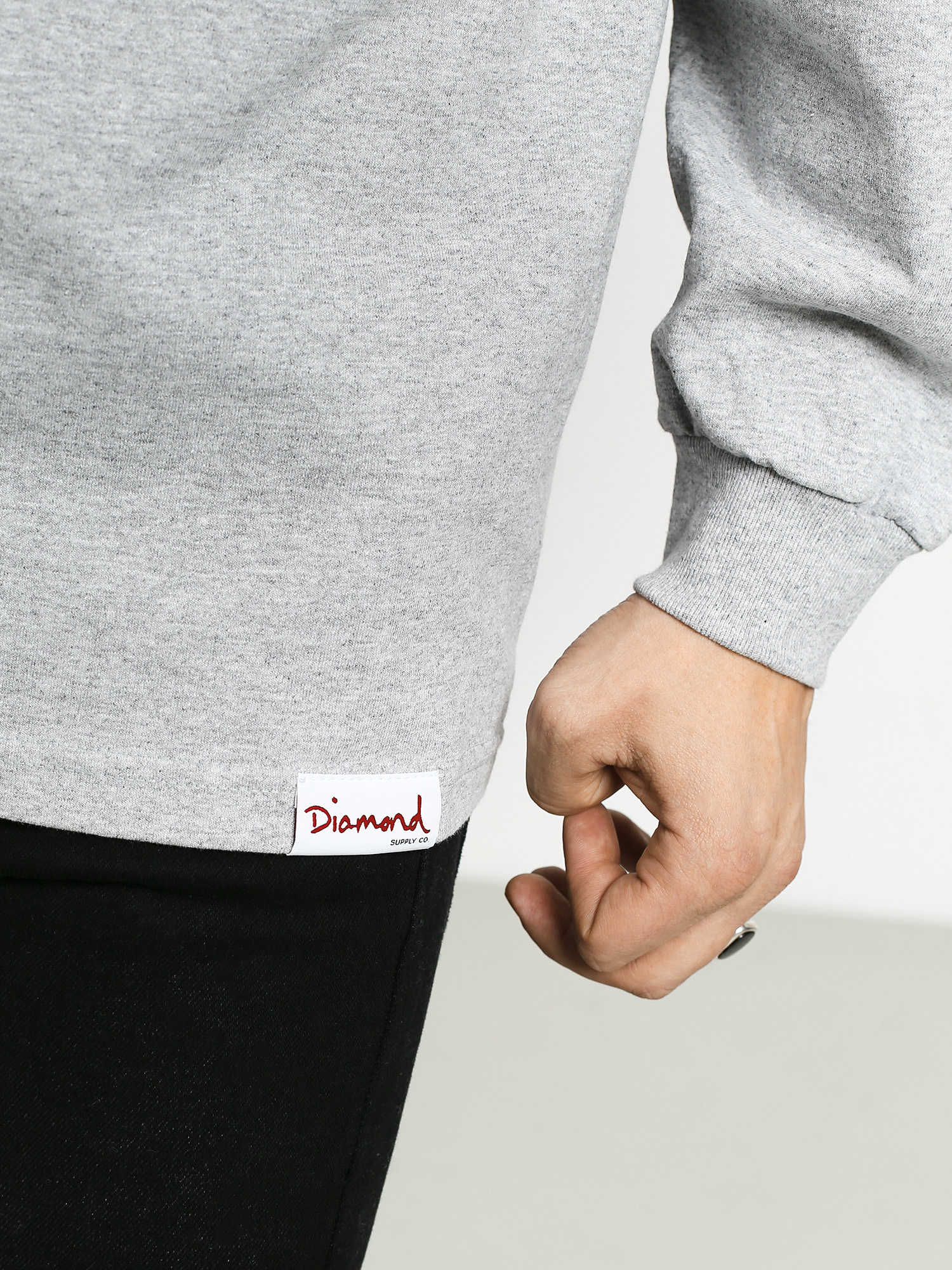 Longsleeve Diamond Supply Co. Double Read (heather grey)