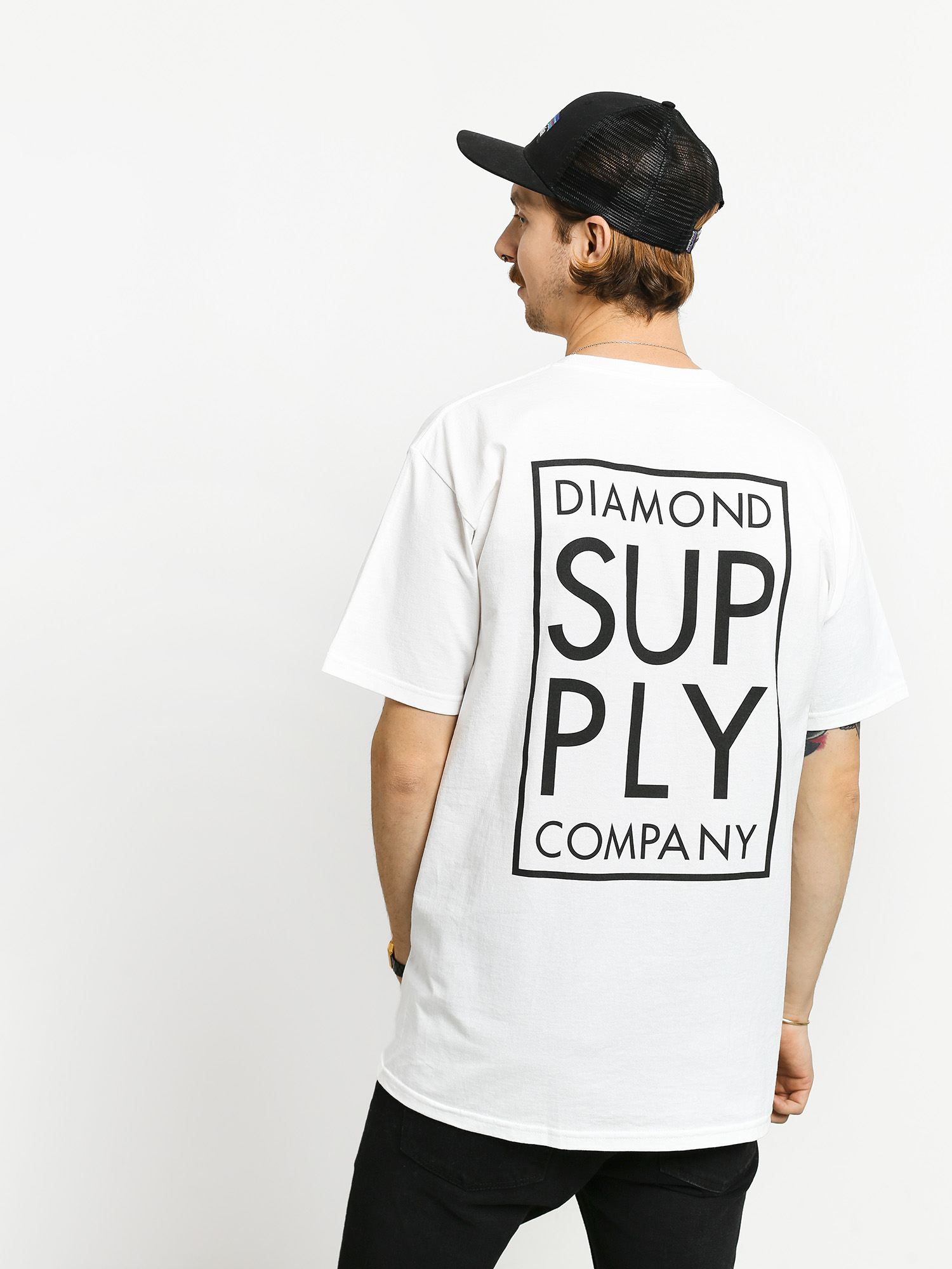 T-shirt Diamond Supply Co. Stacked Type (white)