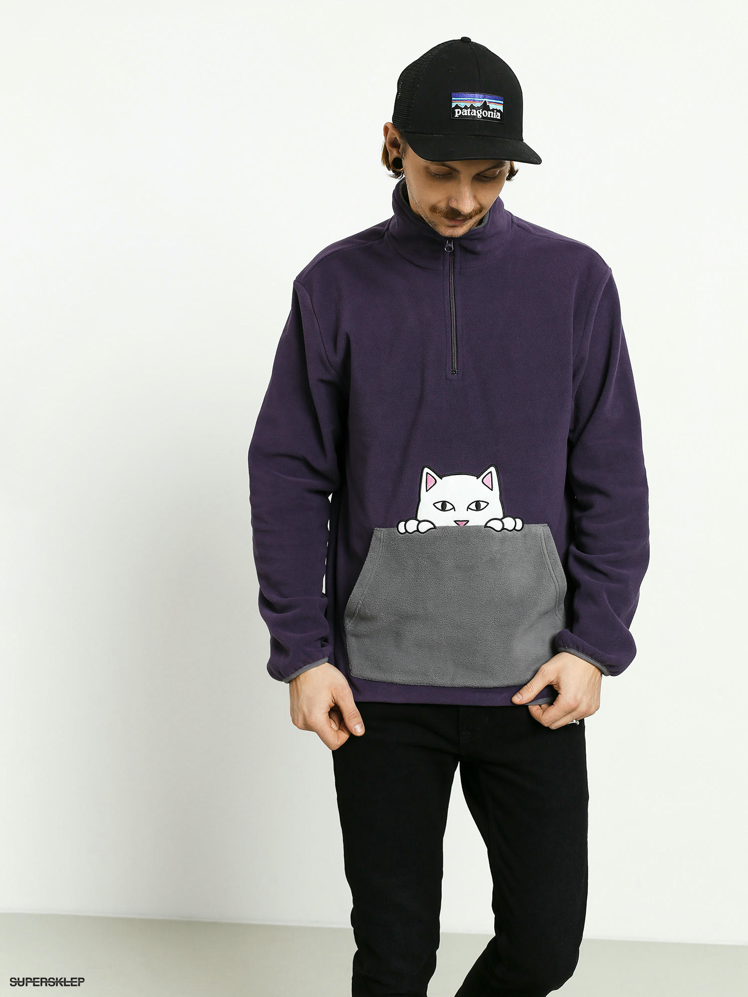 Ripndip nerm leaf lavender half zip fleece discount hoodie