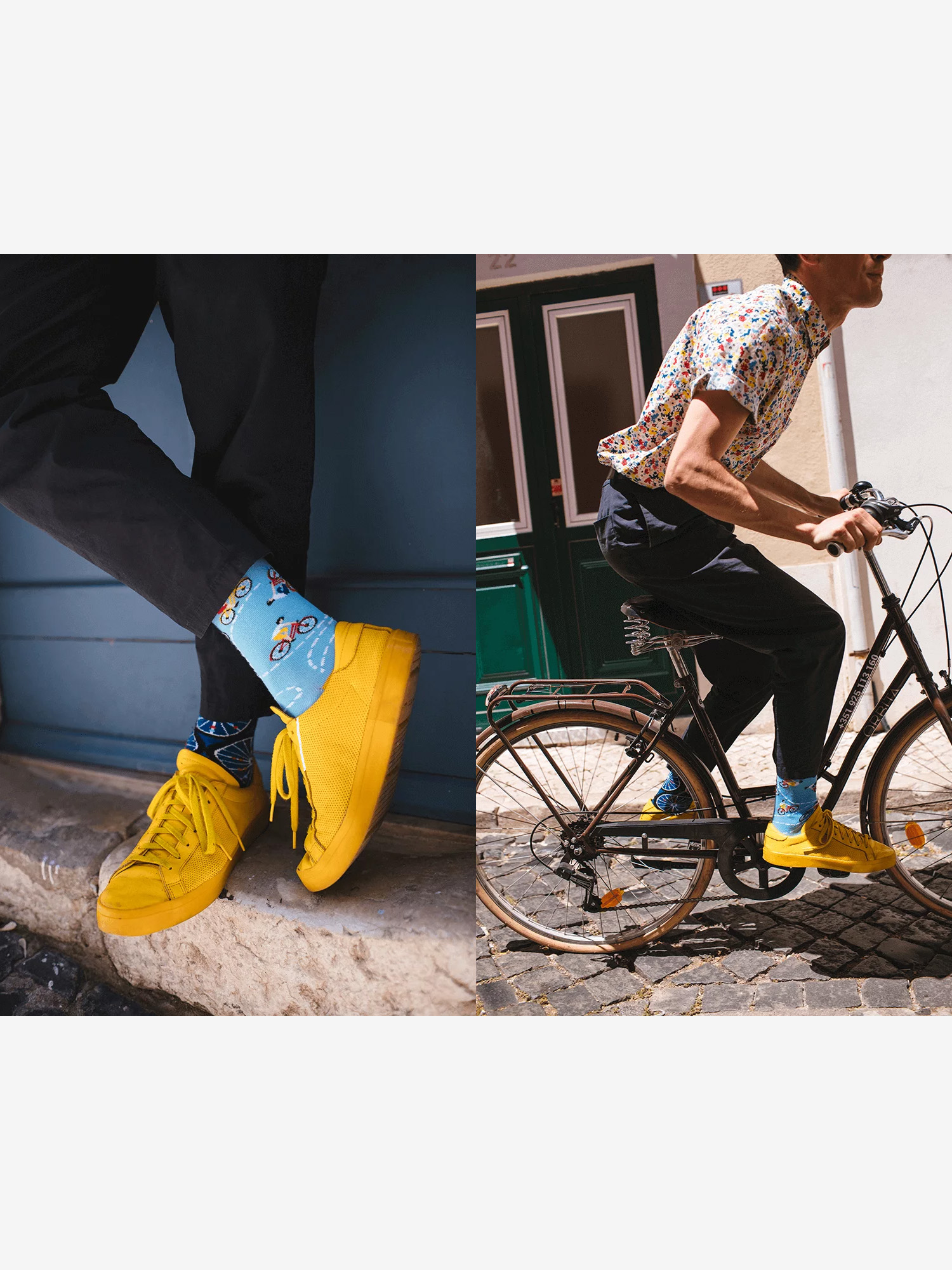 Skarpetki Many Mornings The Bicycles (light blue/navy)