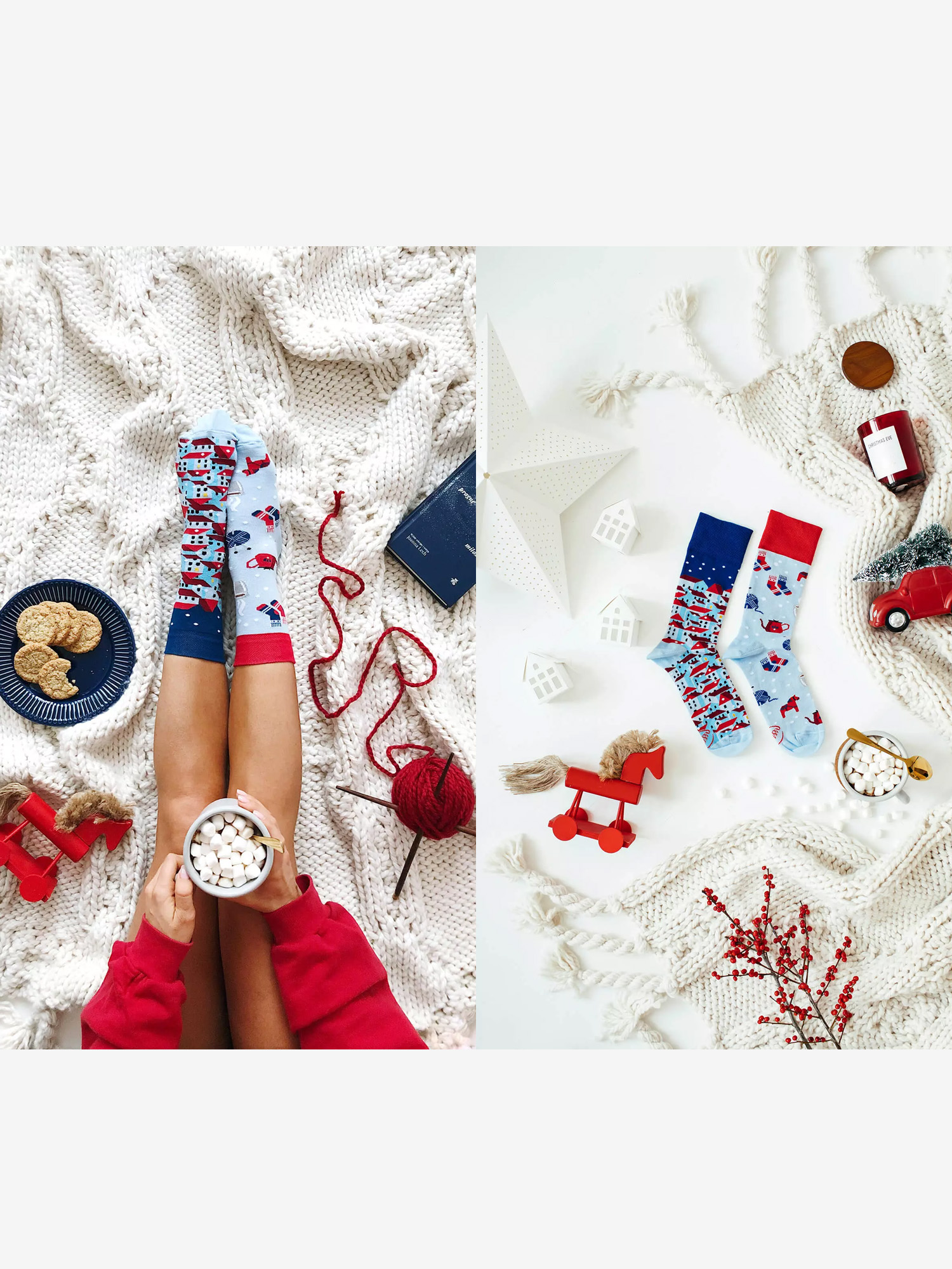 Skarpetki Many Mornings Hygge (navy/red/light blue)