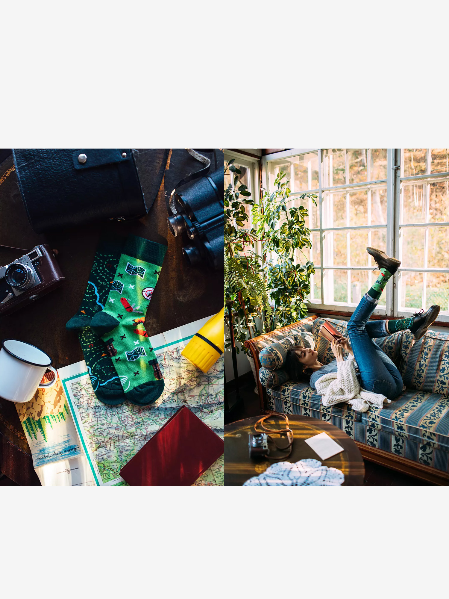 Skarpetki Many Mornings The Map (green)