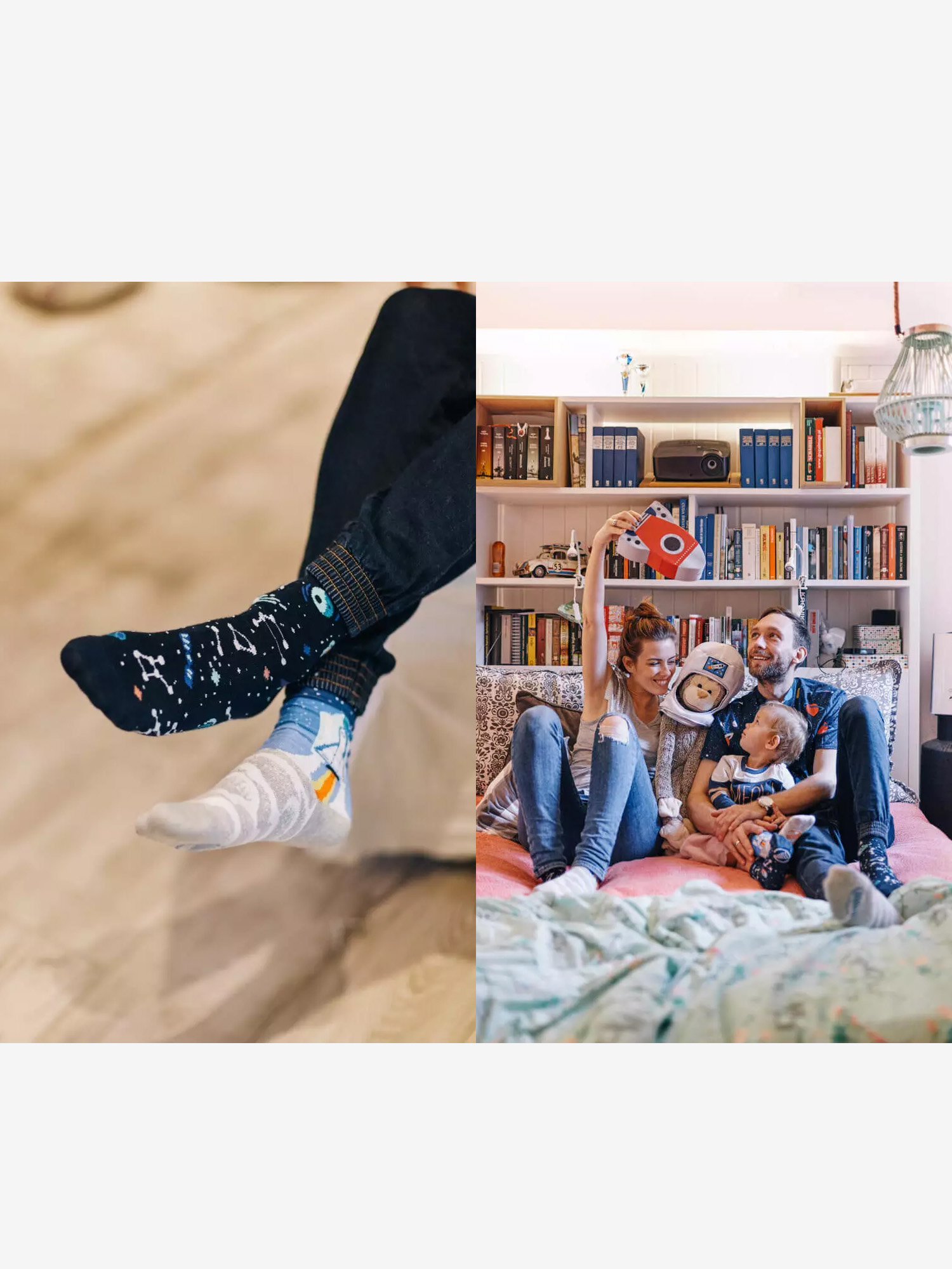 Skarpetki Many Mornings Space Trip (grey/blue/black)