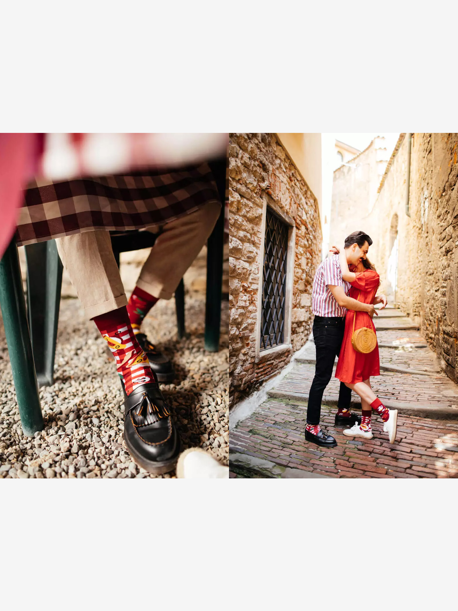 Skarpetki Many Mornings Pizza Italiana (burgundy)