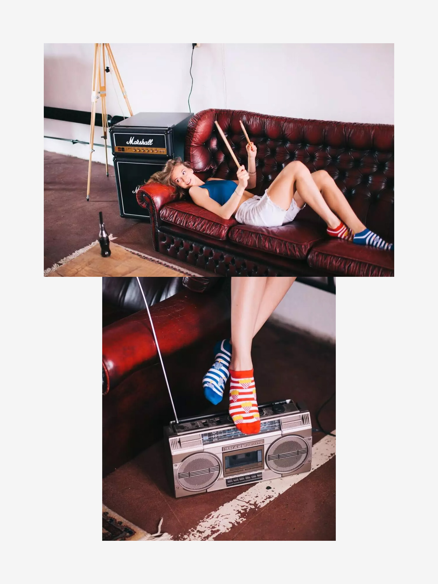 Skarpetki Many Mornings Fries And Soda Low (red/blue)