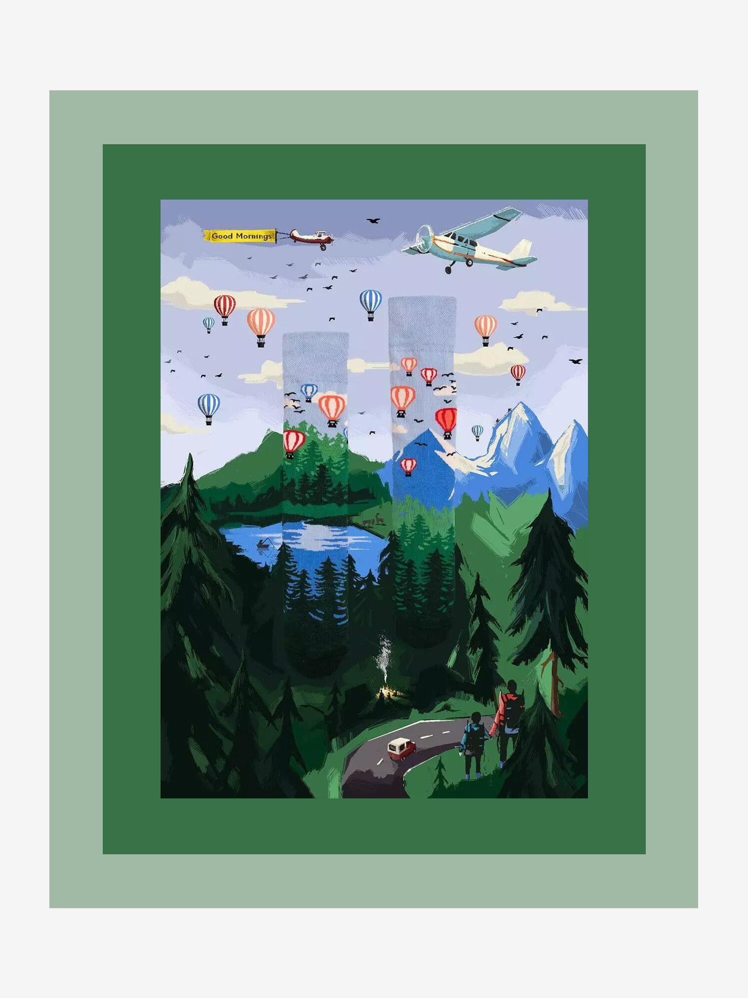 Skarpetki Many Mornings Adventure Balloon (blue/green)