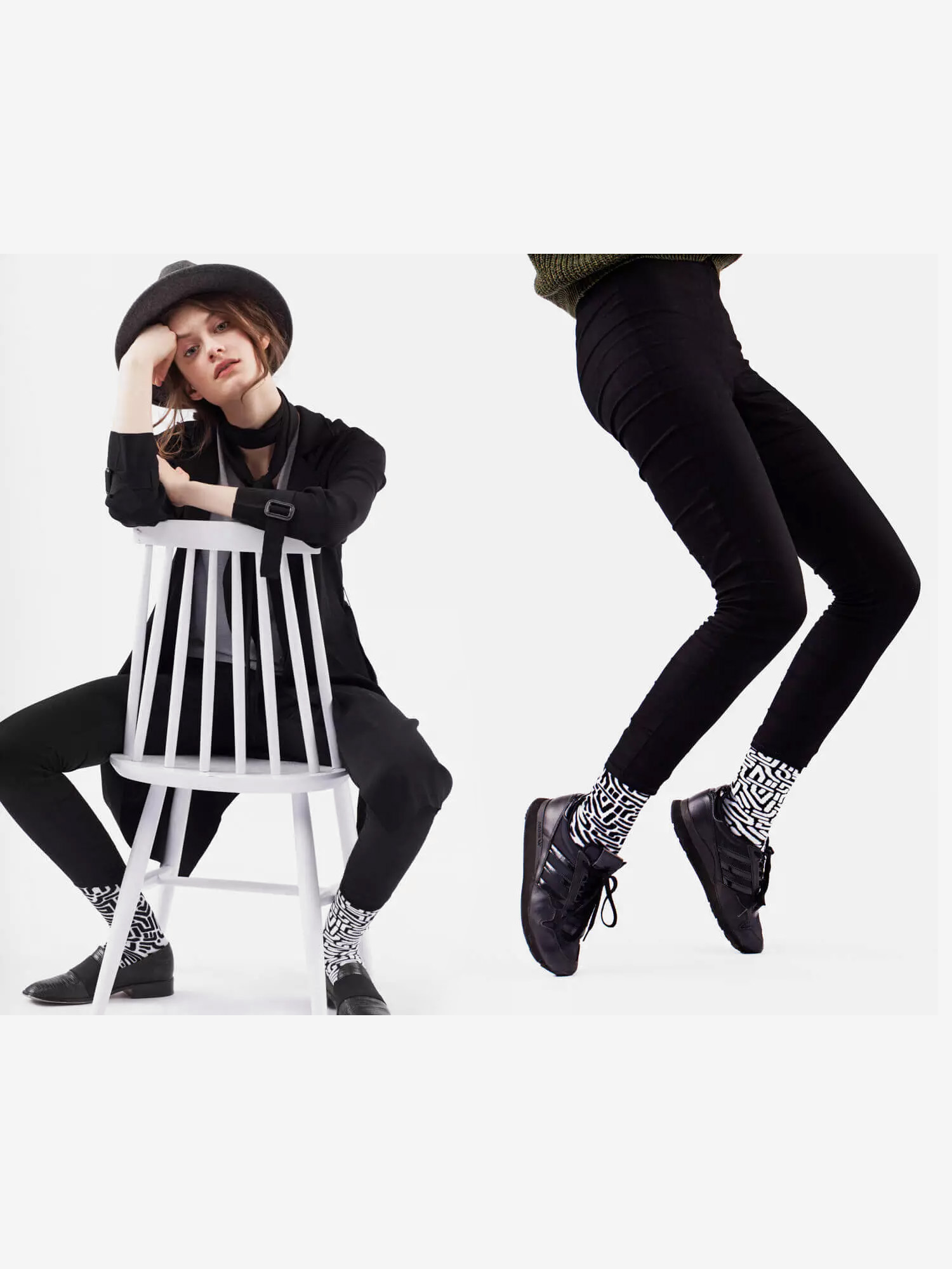 Skarpetki Many Mornings Black Maze (black/white)