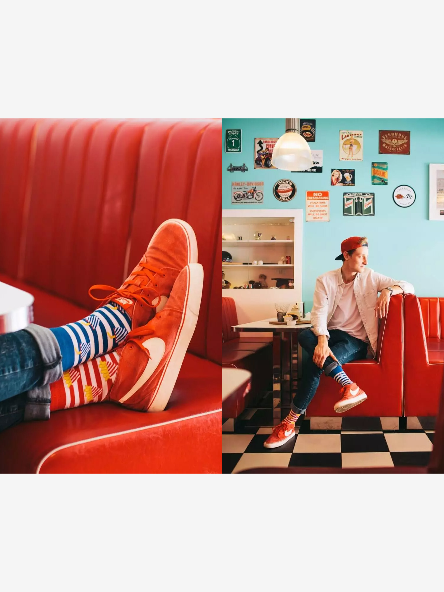 Skarpetki Many Mornings Fries And Soda (red/blue)