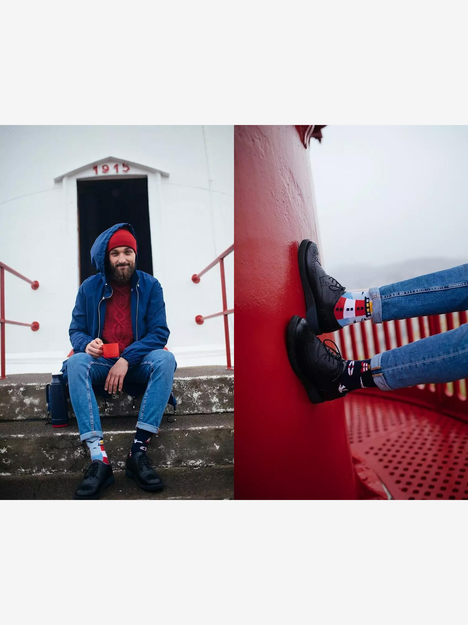 Skarpetki Many Mornings Nordic Lighthouse (navy/light blue)