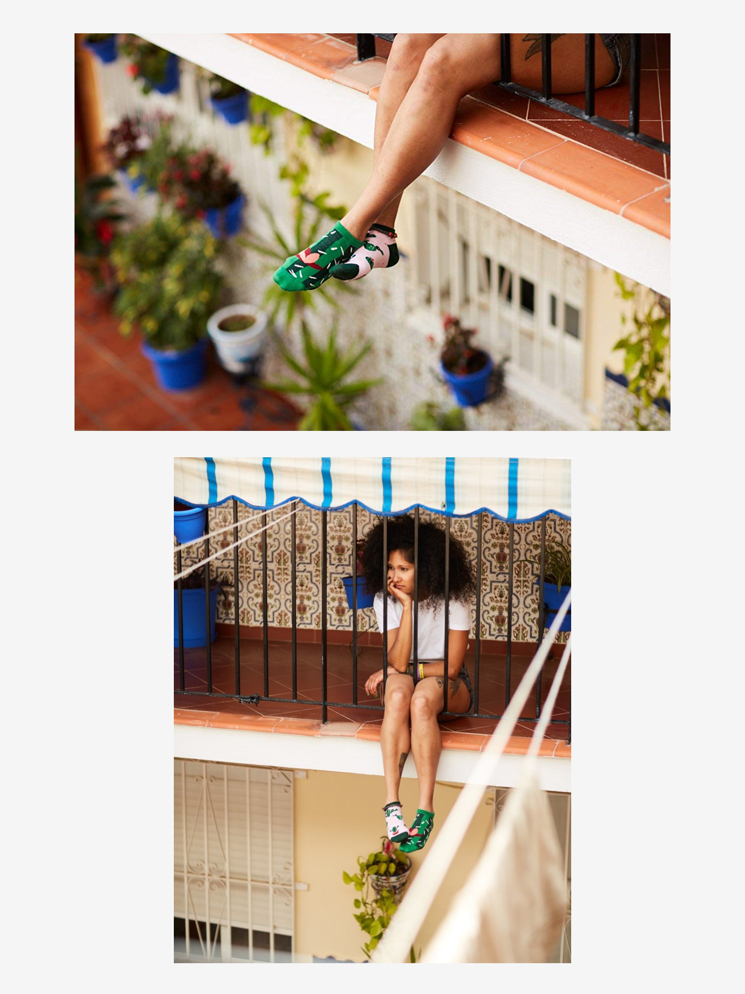 Skarpetki Many Mornings Summer Cactus Low (green/pink)