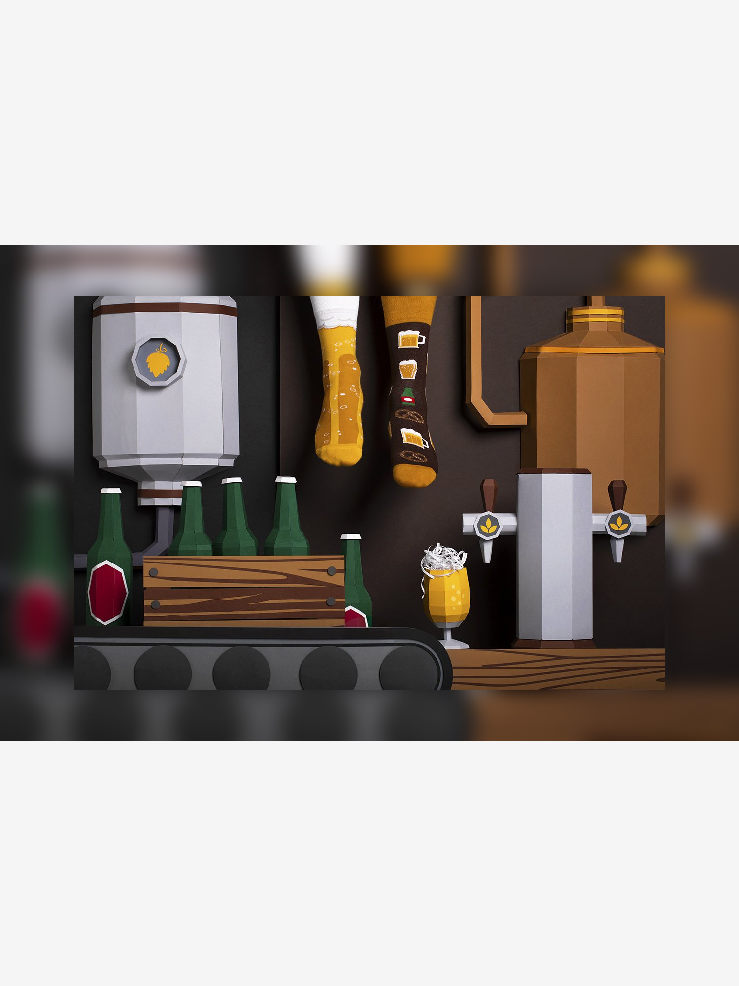 Skarpetki Many Mornings Craft Beer (brown/gold)