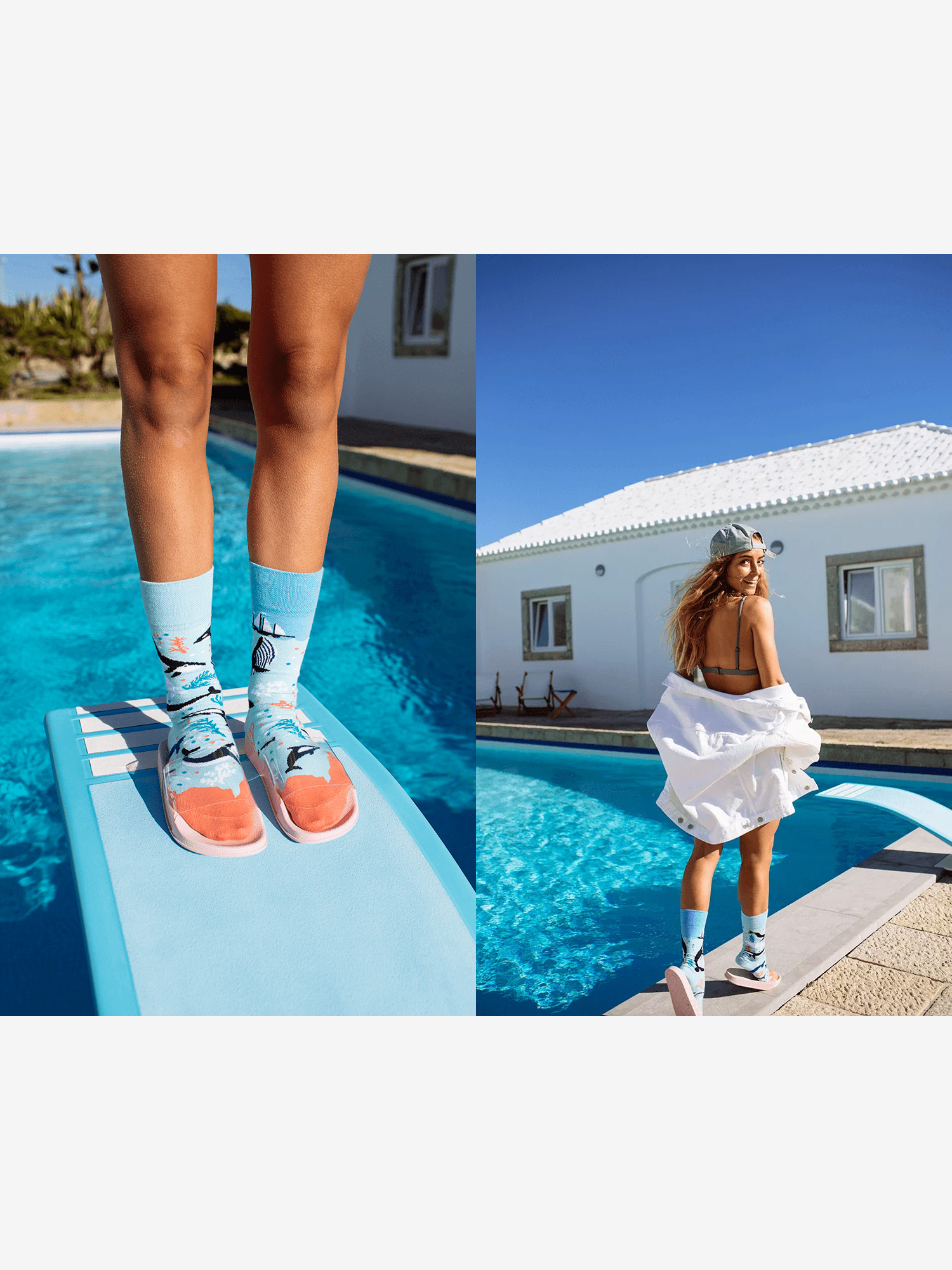 Skarpetki Many Mornings Ocean Life (light blue)