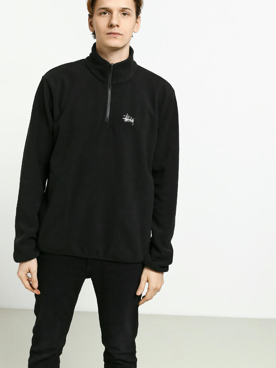 Bluza Stussy Basic Polar Fleece Mock (black)