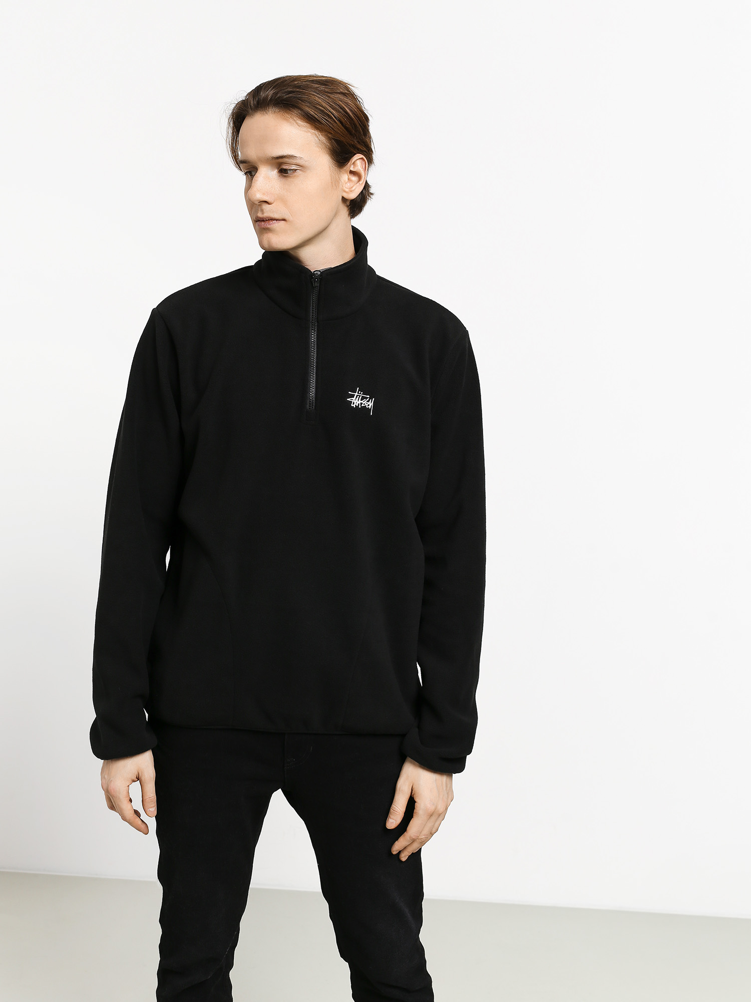 Bluza Stussy Basic Polar Fleece Mock (black)
