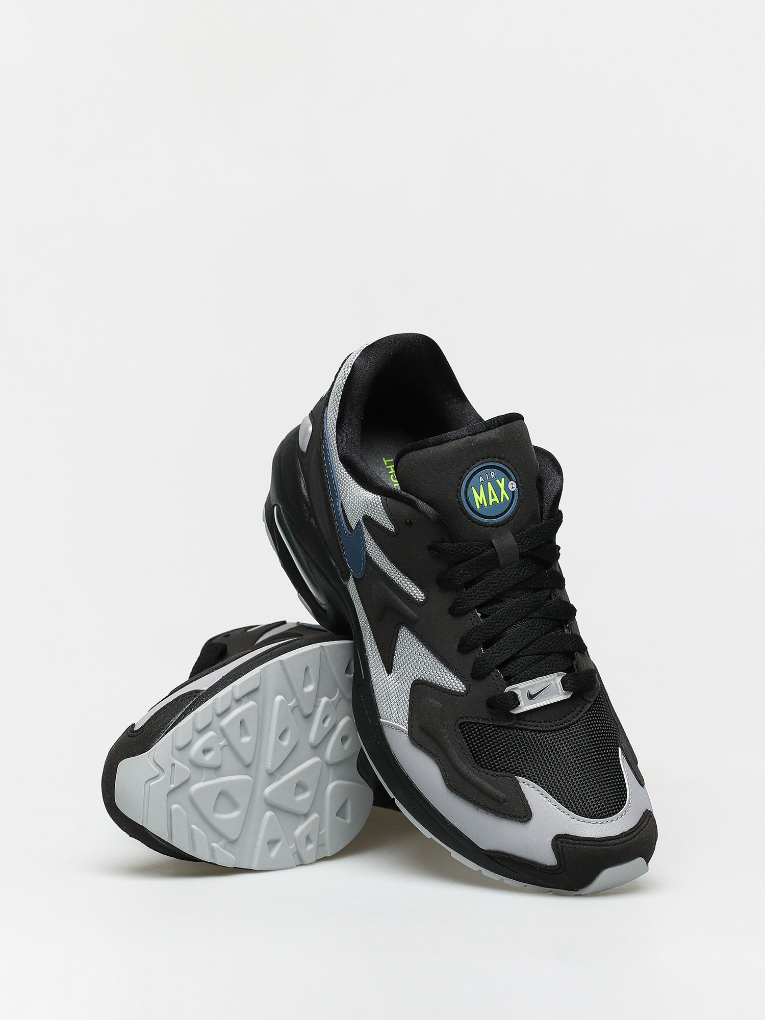 nike air max2 light black thunderstorm & volt