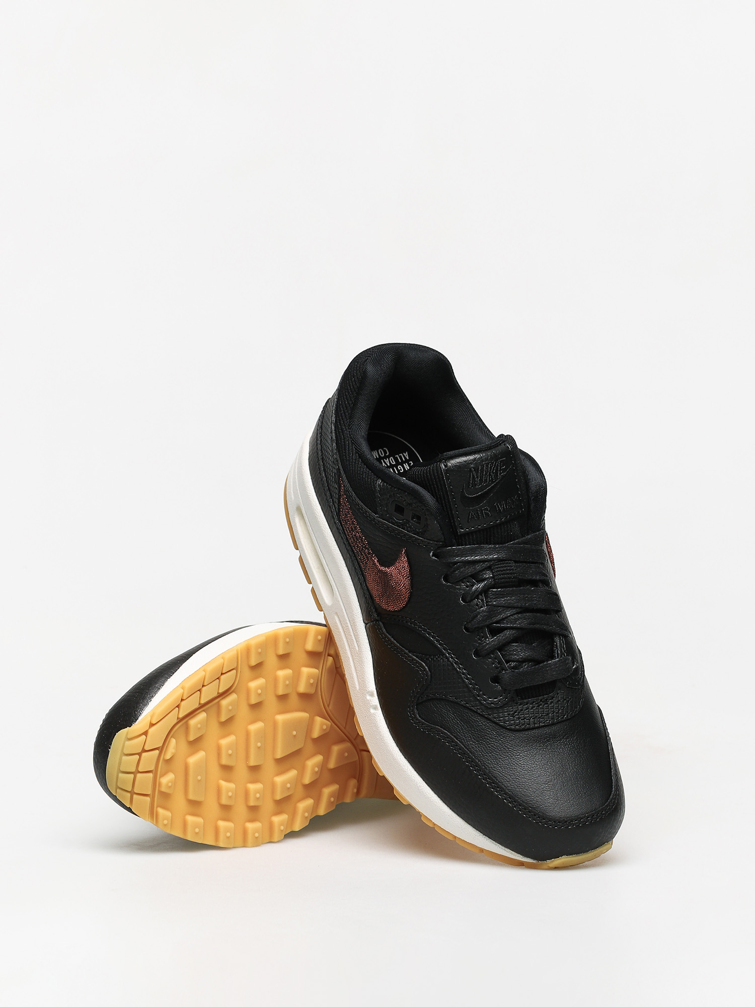 Buty Nike Air Max 1 Premium Wmn (black/black gum yellow summit white)