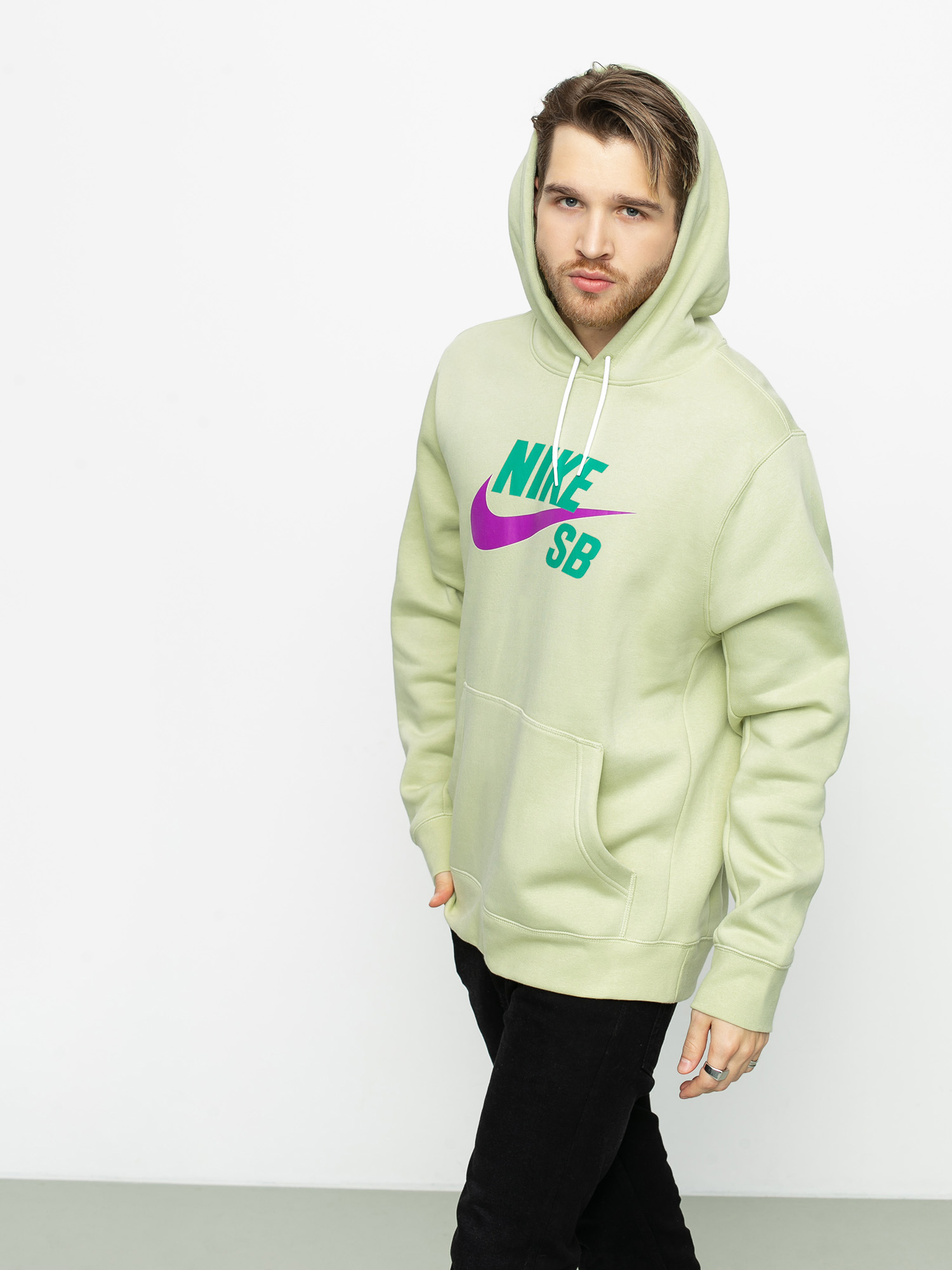 Bluza z kapturem Nike SB Sb Icon HD (olive aura/vivid purple)