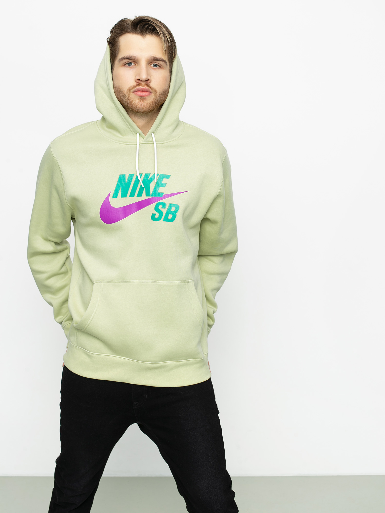 Bluza z kapturem Nike SB Sb Icon HD (olive aura/vivid purple)