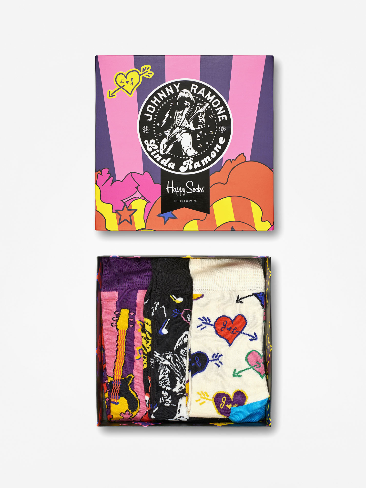 Skarpetki Happy Socks Linda And Johnny Ramone 3pk (multi)