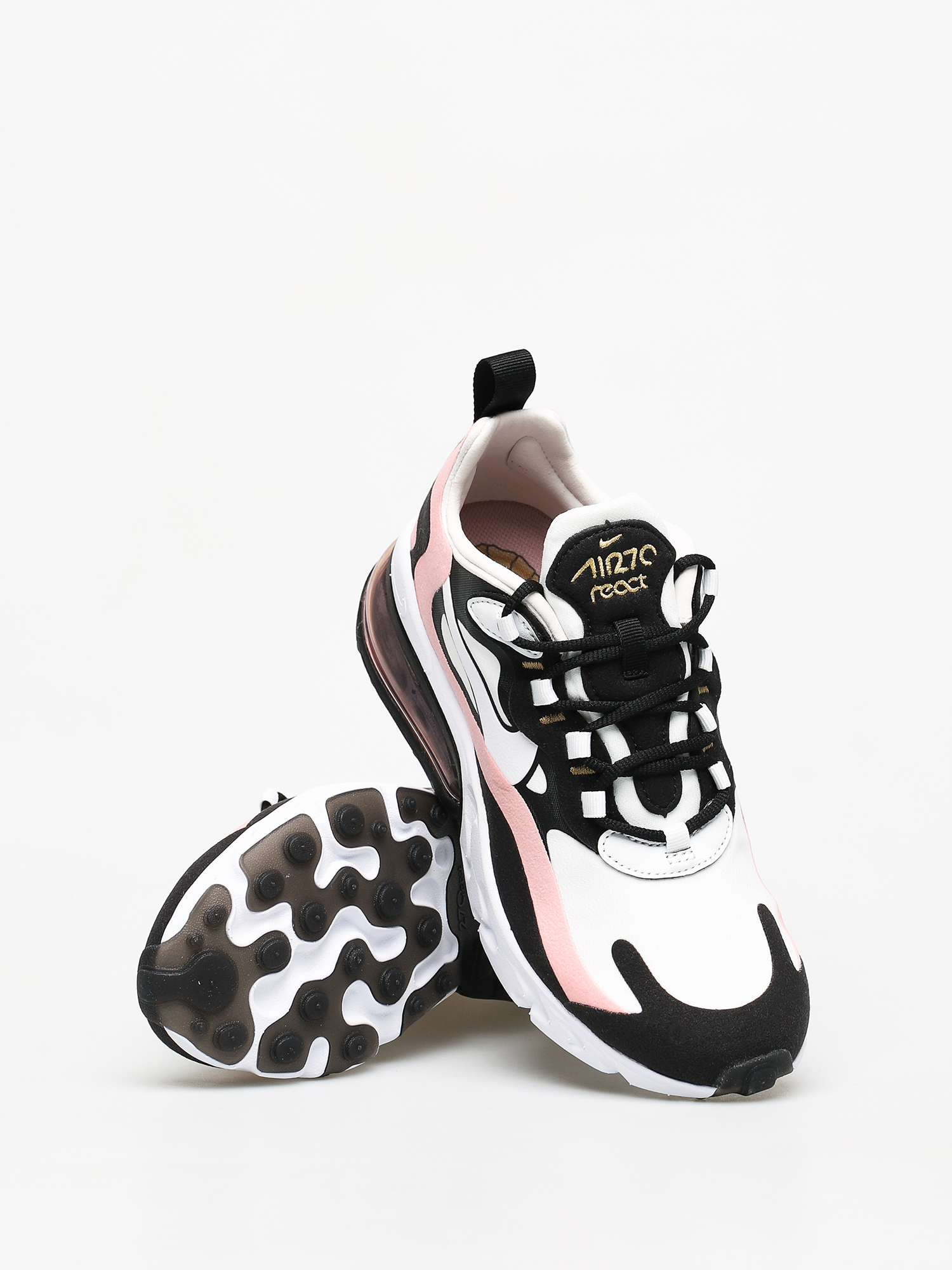 Buty Nike Air Max 270 React Wmn (black/white bleached coral metallic gold)
