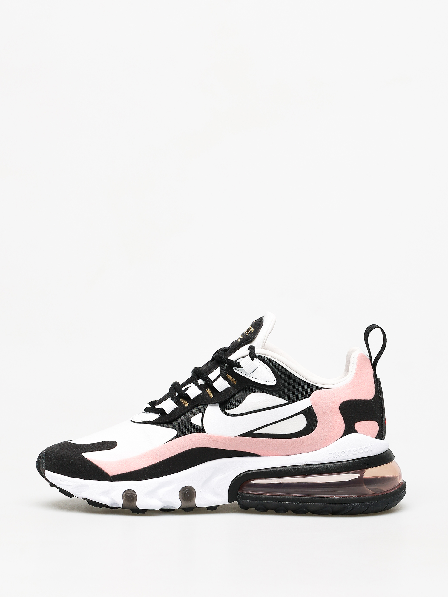 Buty Nike Air Max 270 React Wmn (black/white bleached coral metallic gold)