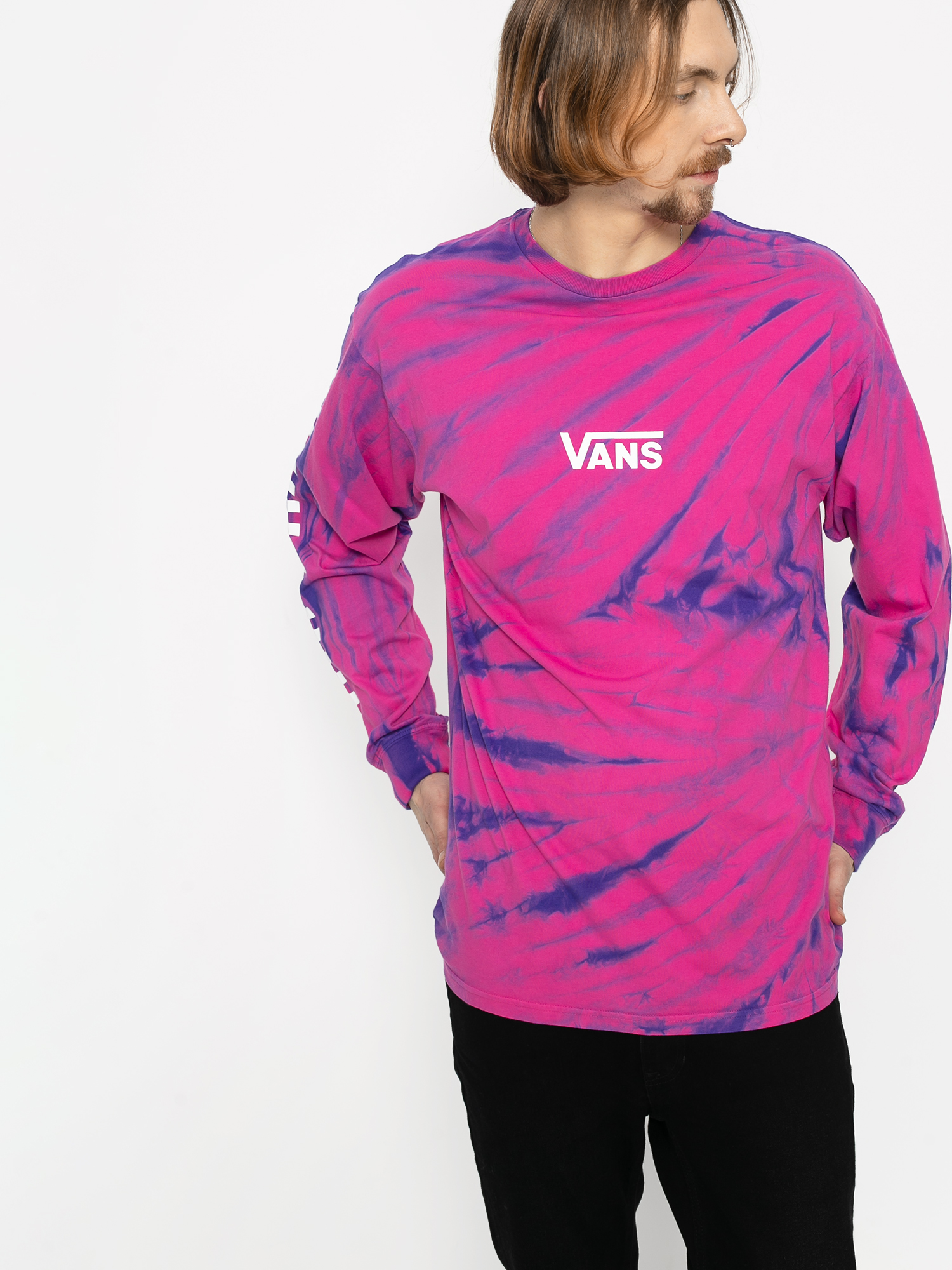 Longsleeve Vans Tie Dye Checker (fuchsia purple tiedye)