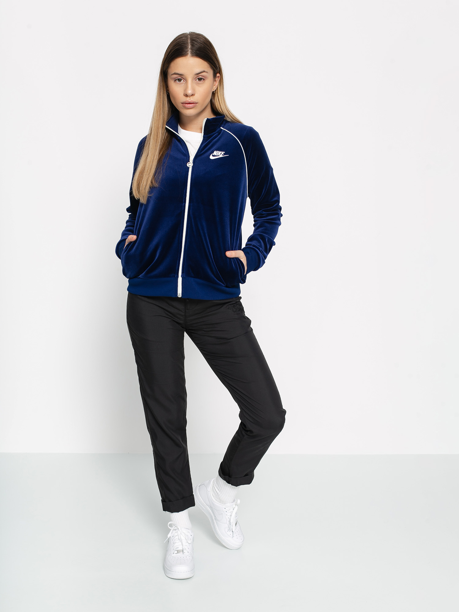 Kurtka Nike Trk Velour Wmn (blue void/sail/sail/sail)