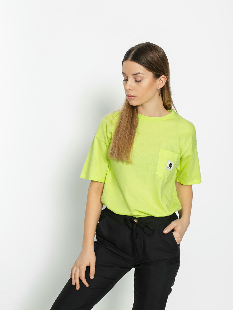 T-shirt Carhartt WIP Carrie Pocket Wmn (lime/ash heather)