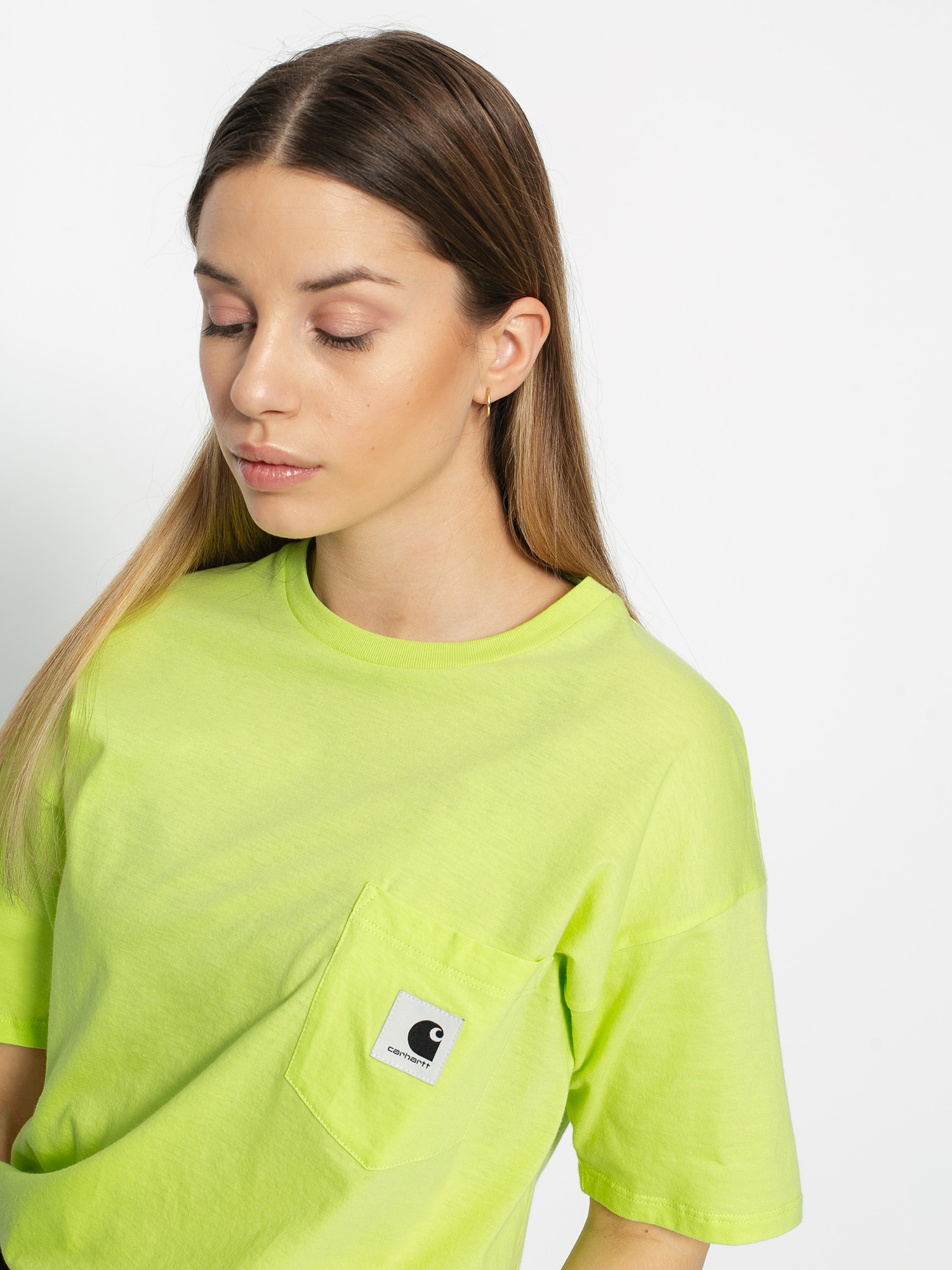 T-shirt Carhartt WIP Carrie Pocket Wmn (lime/ash heather)