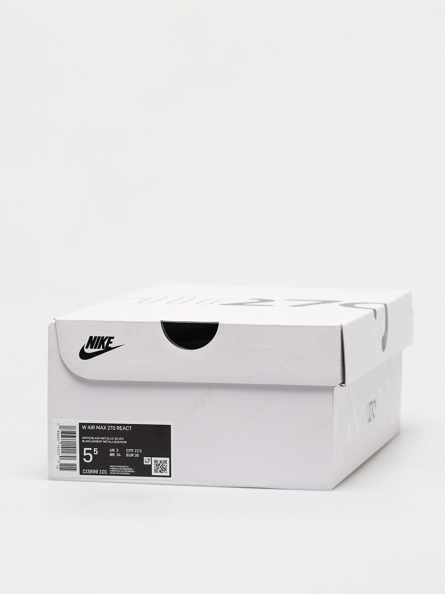 Buty Nike Air Max 270 React Wmn (white/black metallic silver)