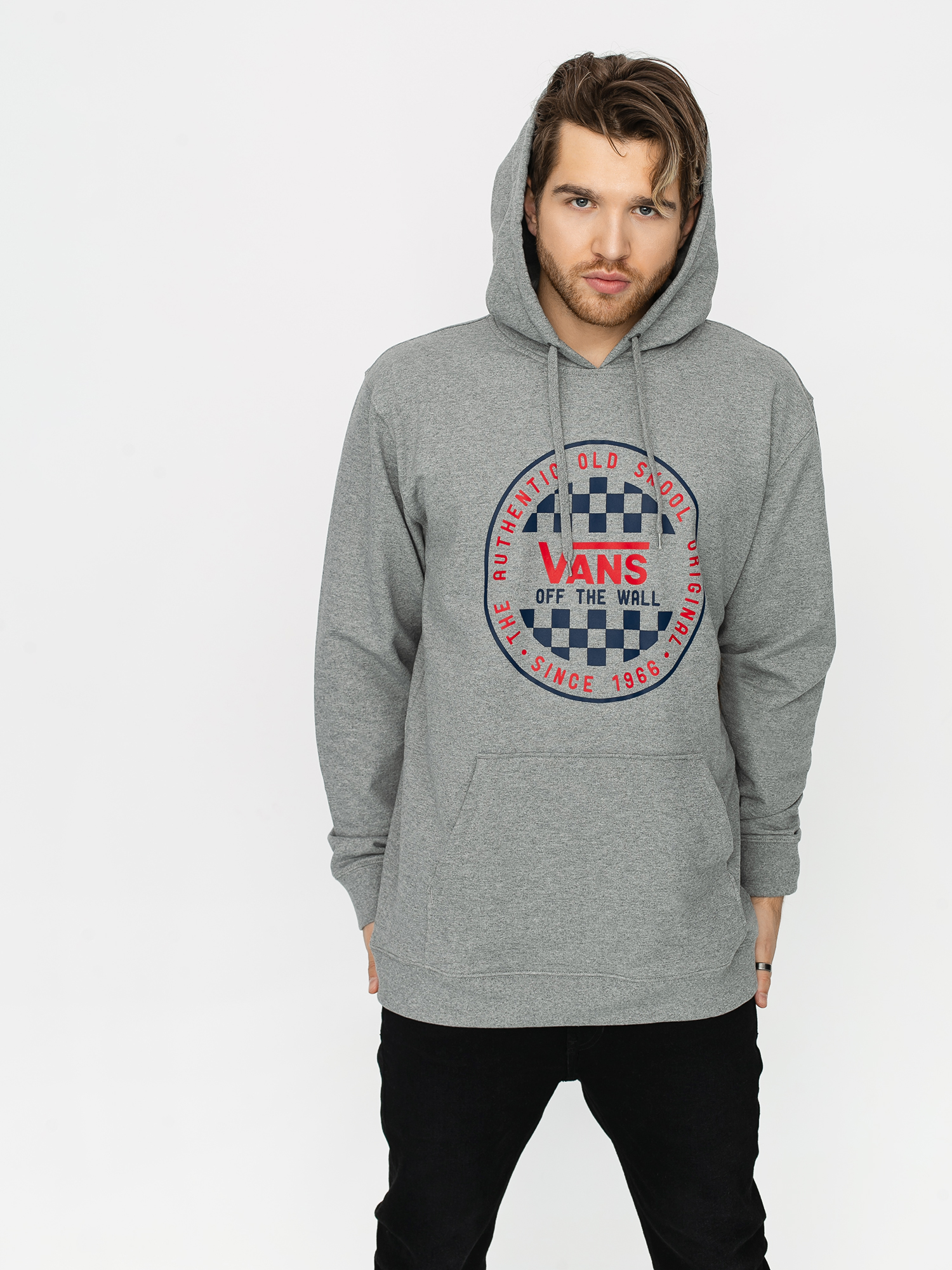 Bluza z kapturem Vans Og Checker HD (cement heather)