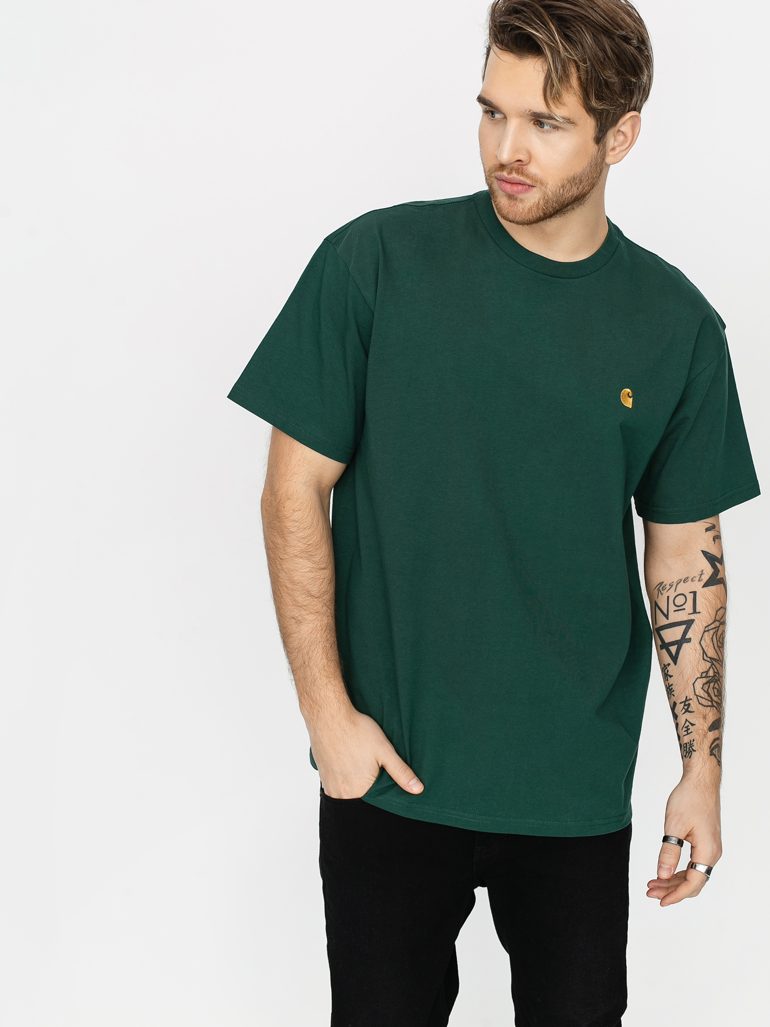 T-shirt Carhartt WIP Chase (treehouse/gold)