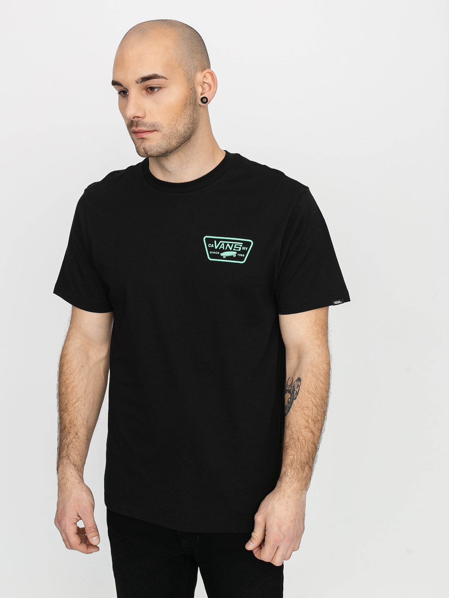 T-shirt Vans Full Patch Back (black/dusty jade green)