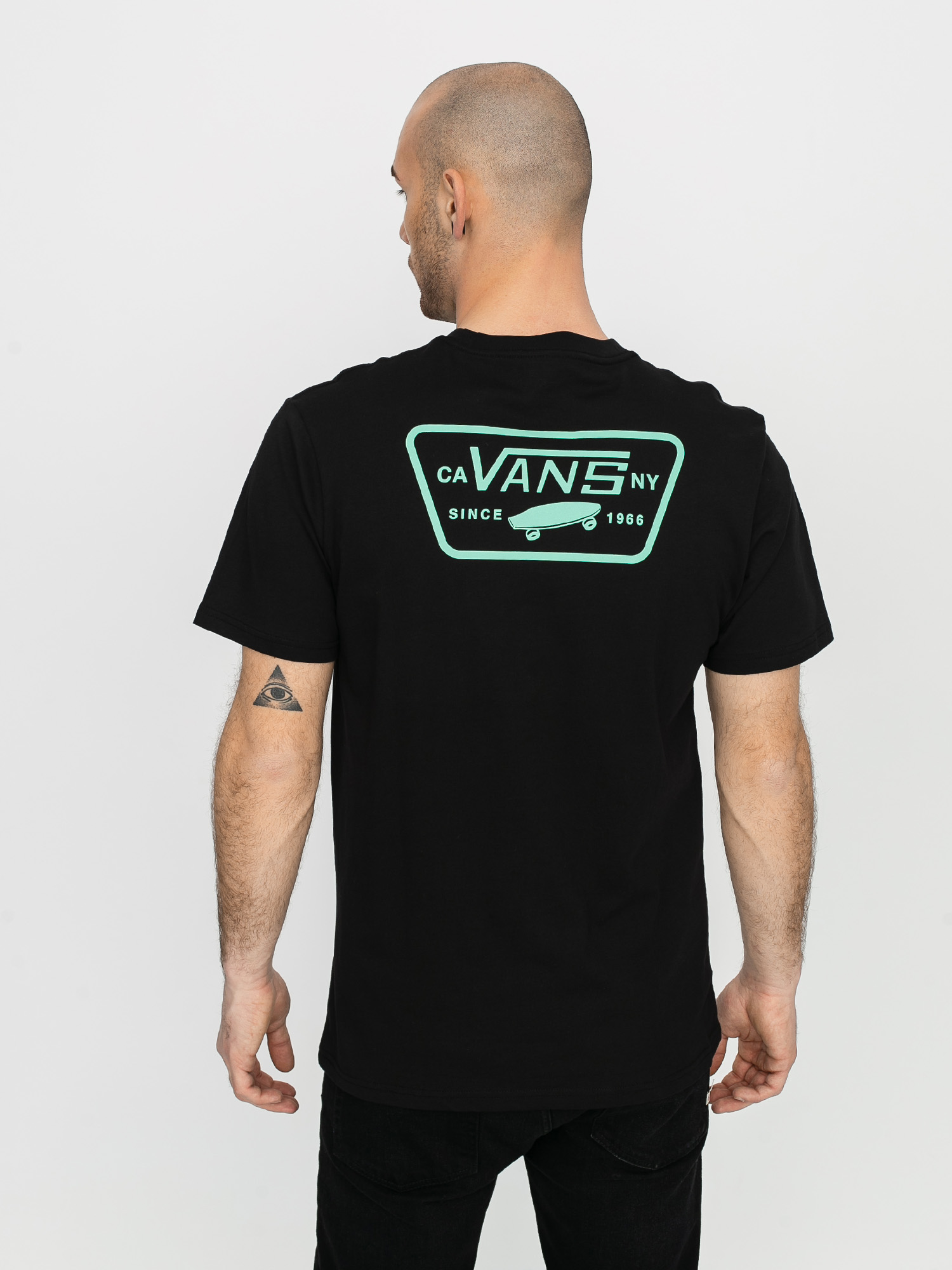 T-shirt Vans Full Patch Back (black/dusty jade green)