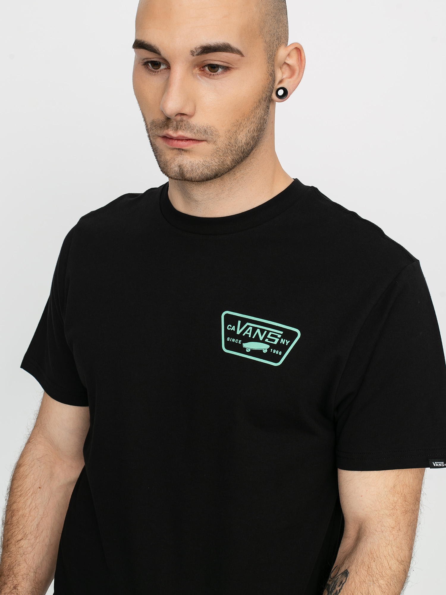 T-shirt Vans Full Patch Back (black/dusty jade green)