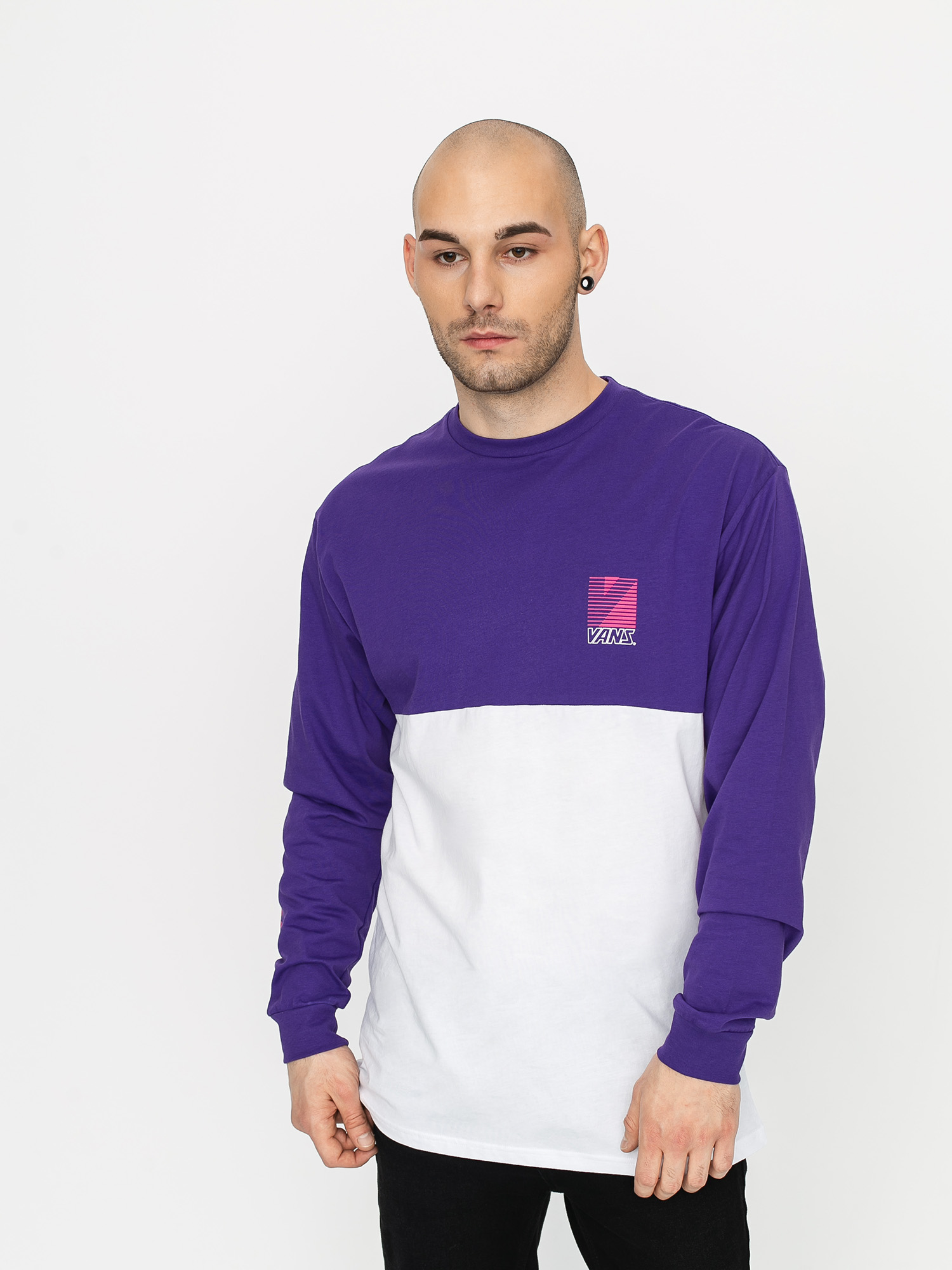 Longsleeve Vans Retro Sport Colorblock (white/heliotrope)