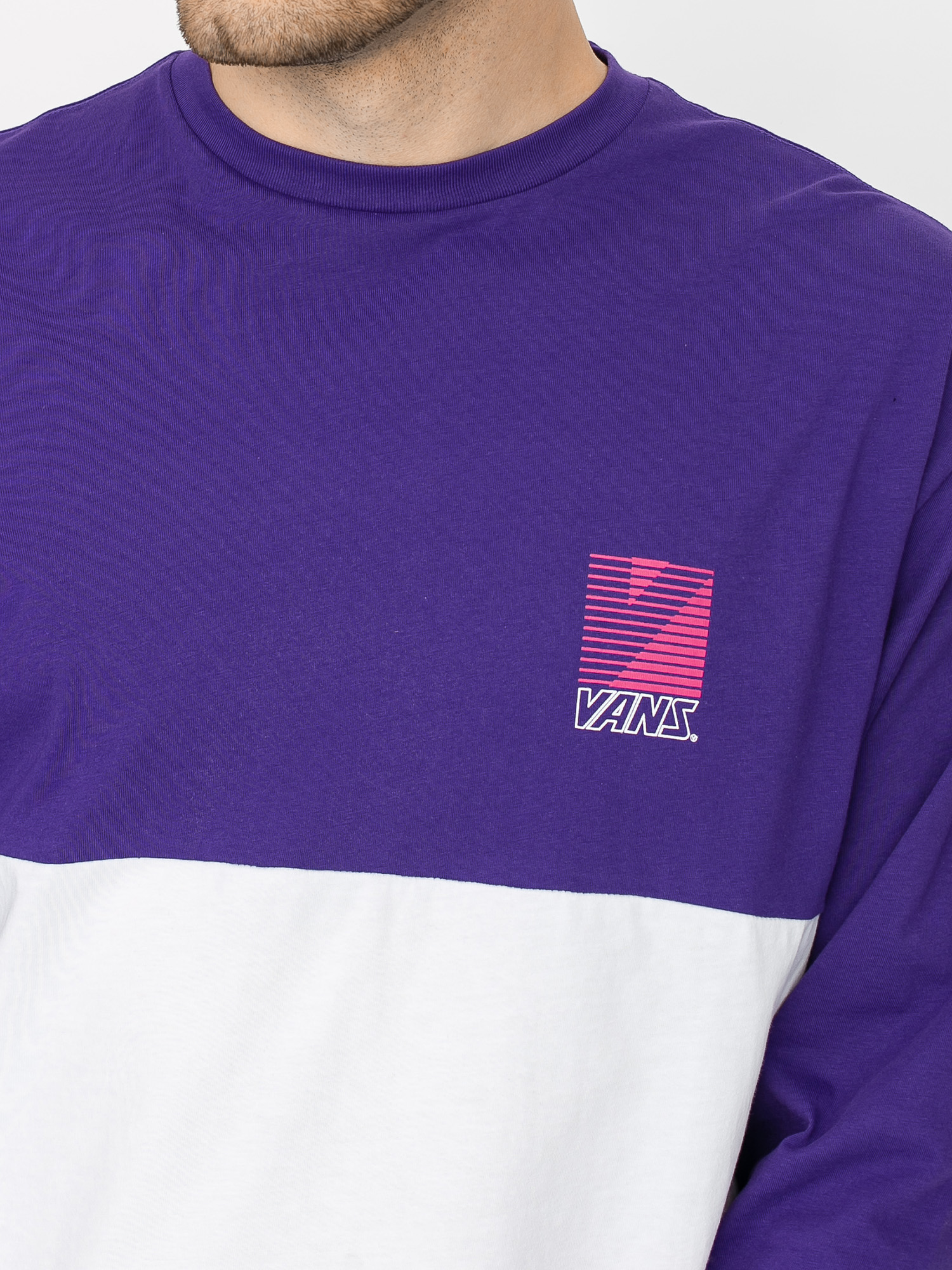 Longsleeve Vans Retro Sport Colorblock (white/heliotrope)