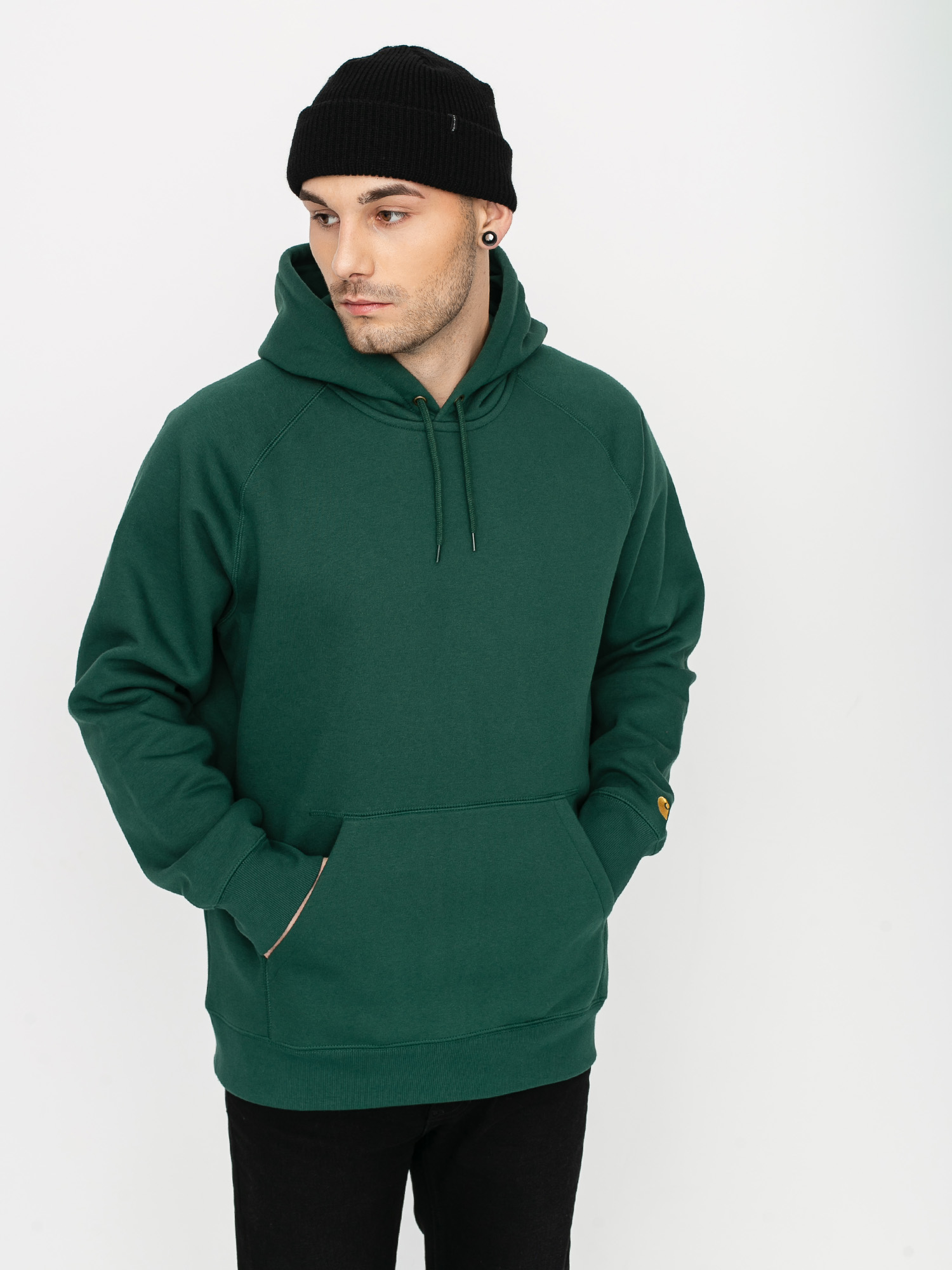 Bluza z kapturem Carhartt WIP Chase HD (treehouse/gold)