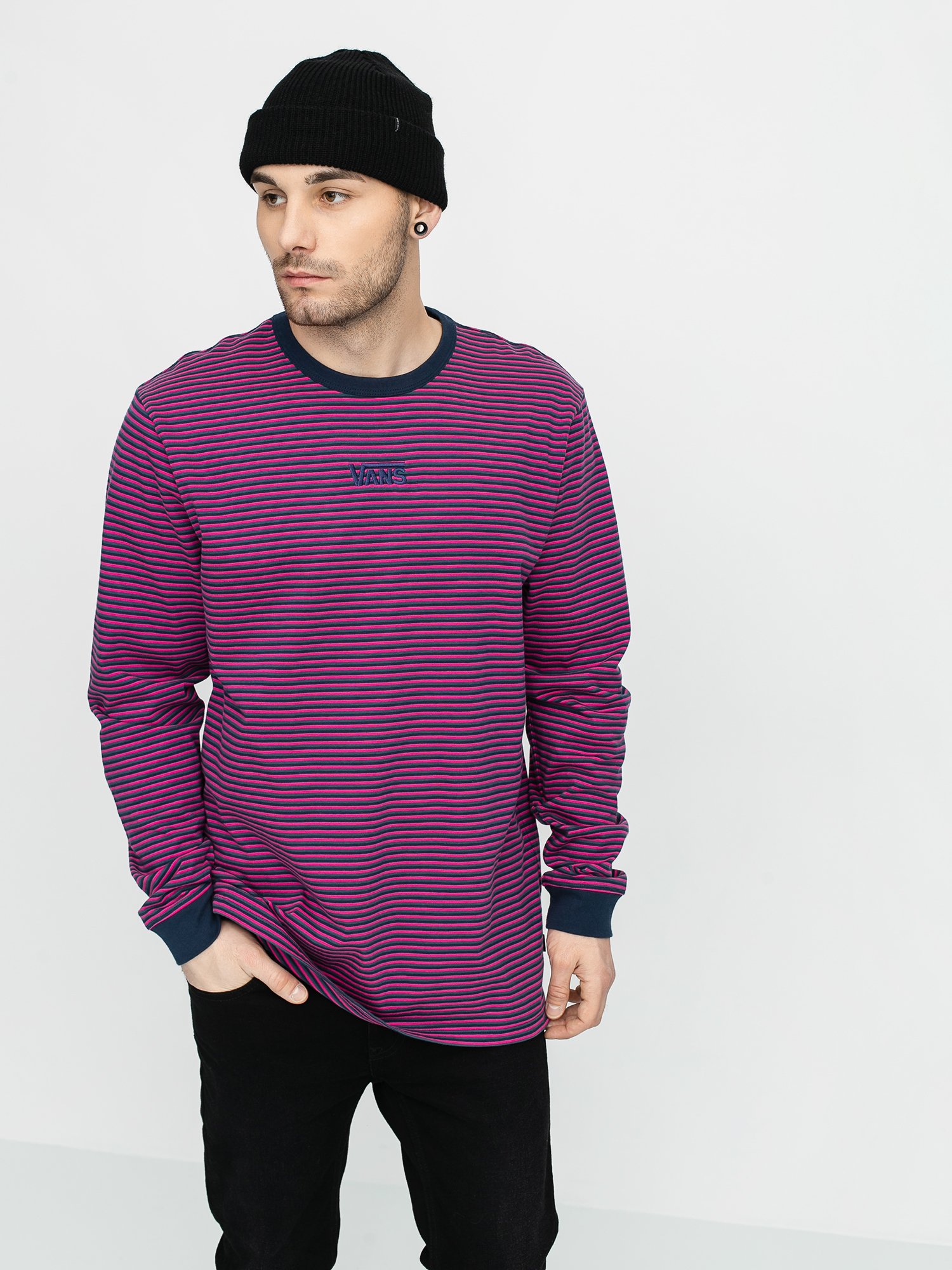 Longsleeve Vans Micro Stripe (fuchsia purple)