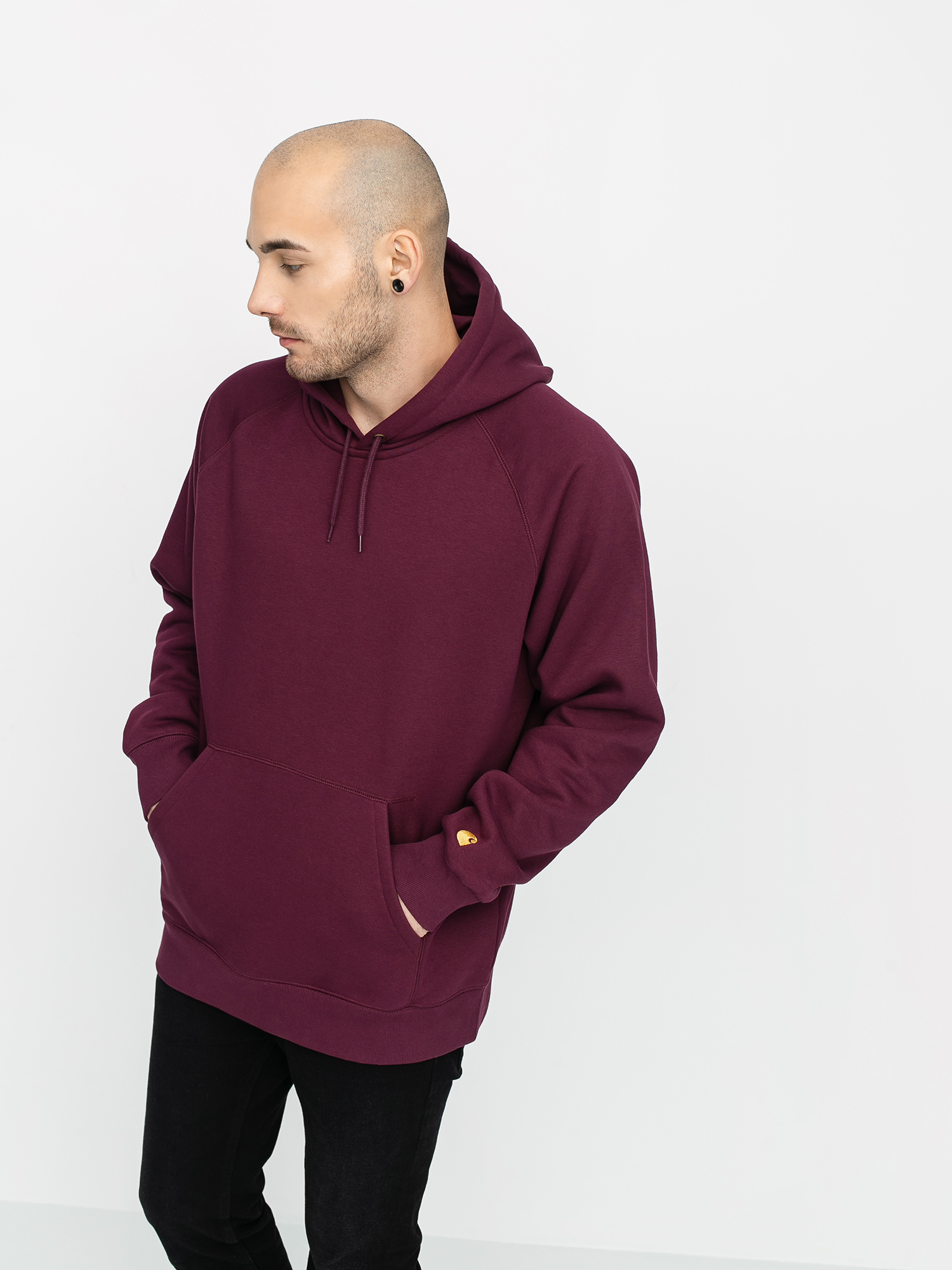 Bluza z kapturem Carhartt WIP Chase HD (shiraz/gold)