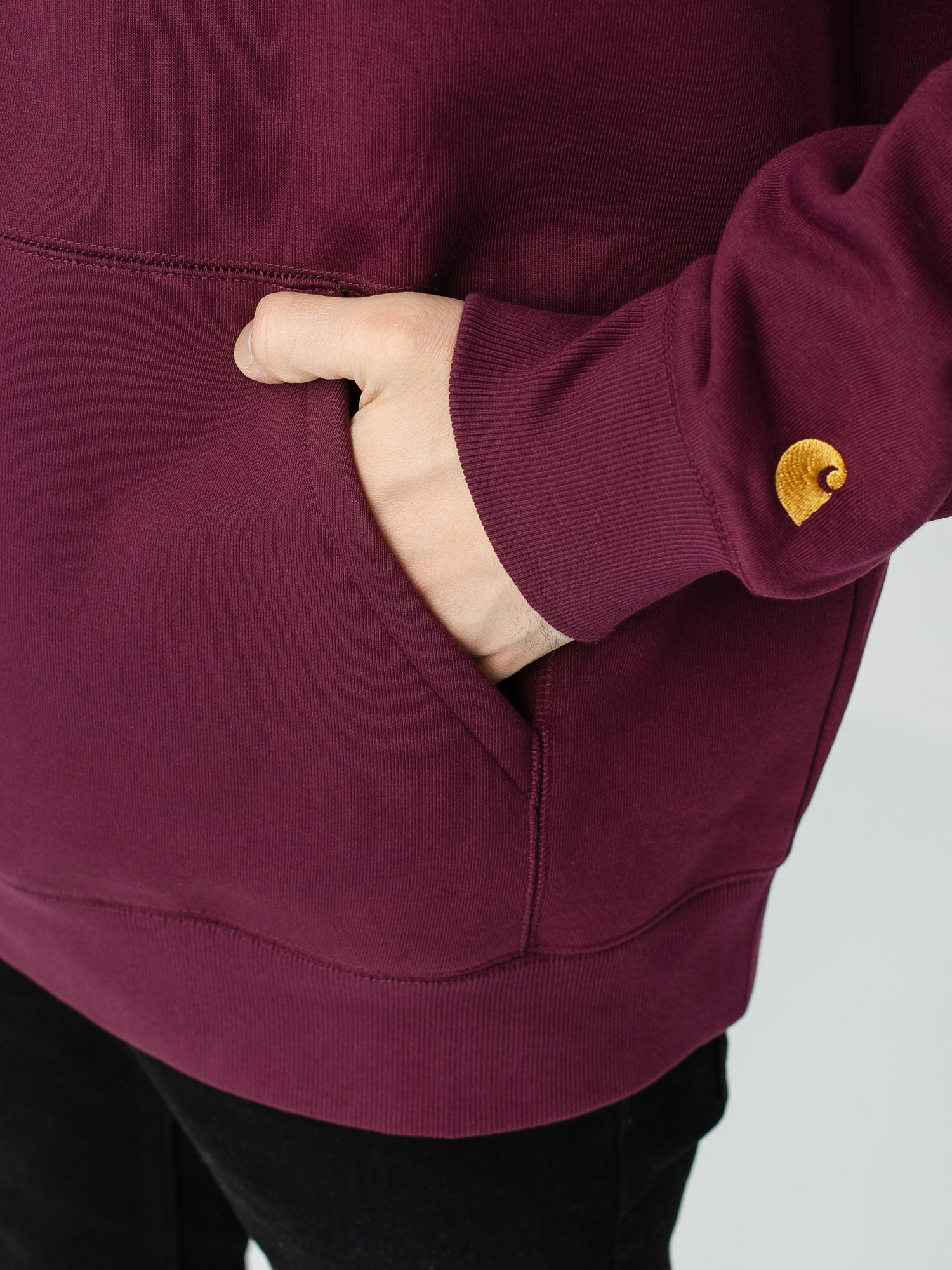 Bluza z kapturem Carhartt WIP Chase HD (shiraz/gold)