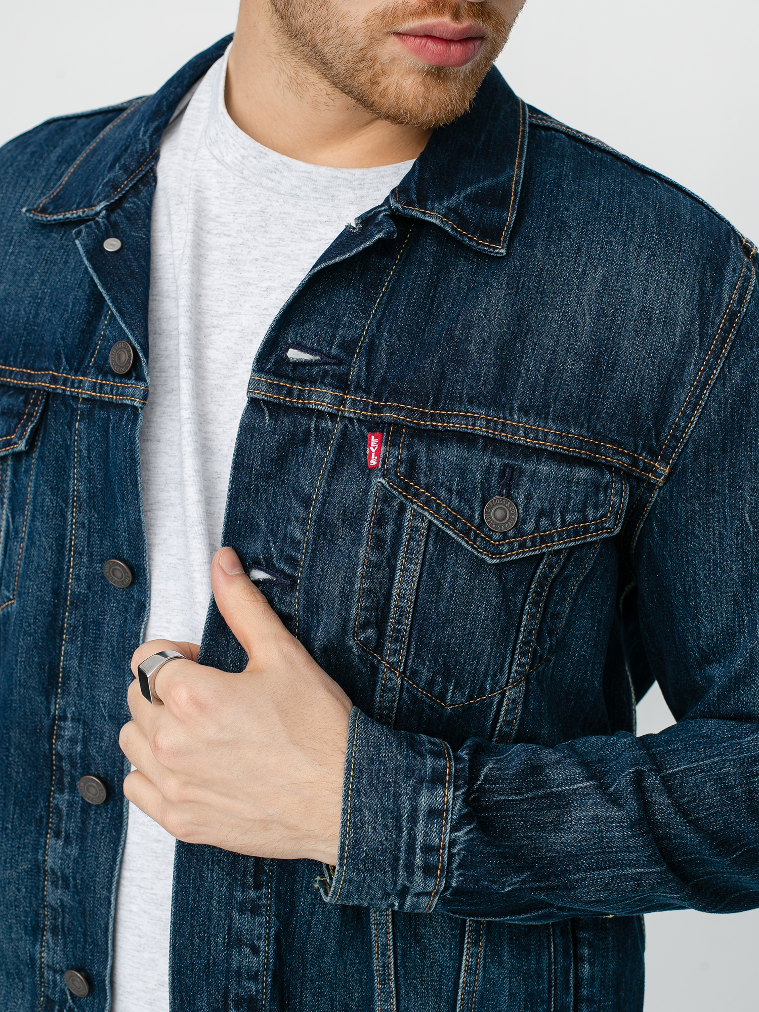 Kurtka Levi's® The Trucker Palmer (med indigo/worn in)