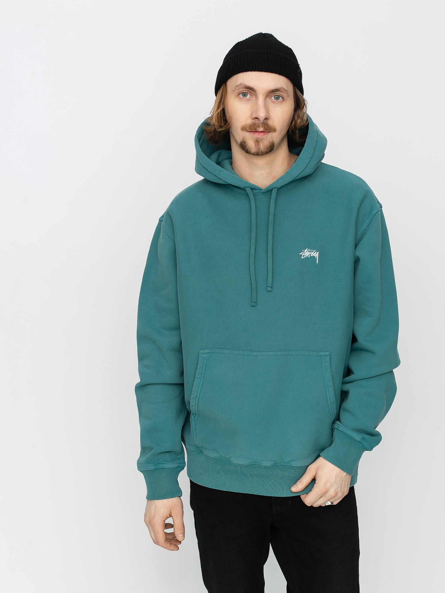 Bluza z kapturem Stussy Stussy Logo HD (teal)
