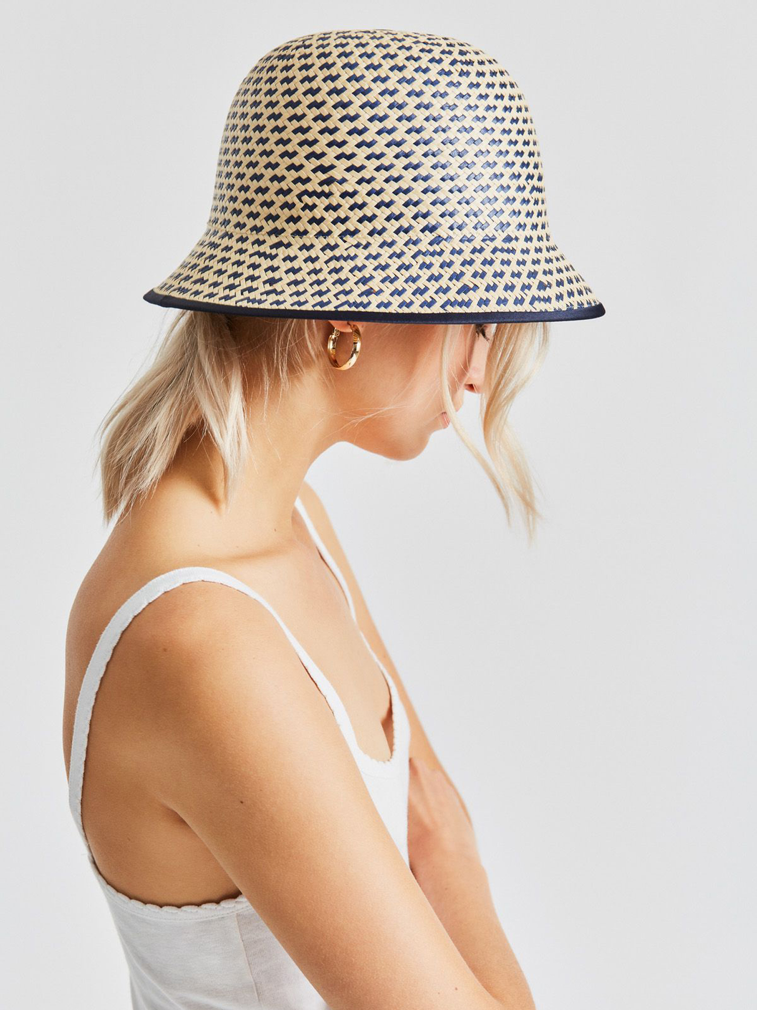 Kapelusz Brixton Essex Straw II Bucket Hat Wmn (navy/tan)