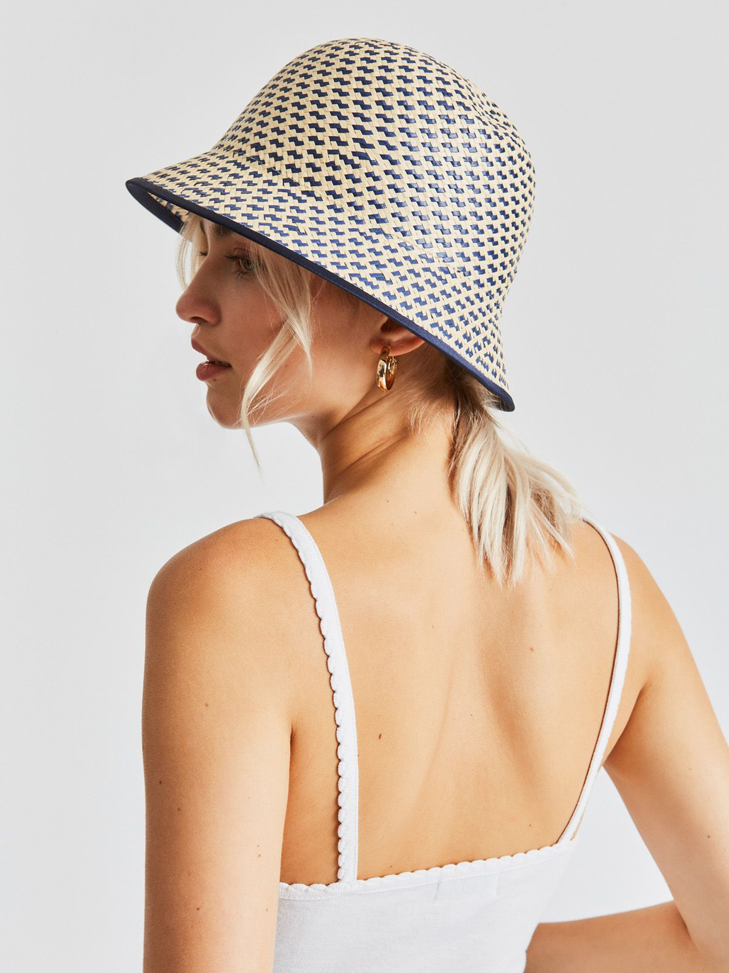 Kapelusz Brixton Essex Straw II Bucket Hat Wmn (navy/tan)