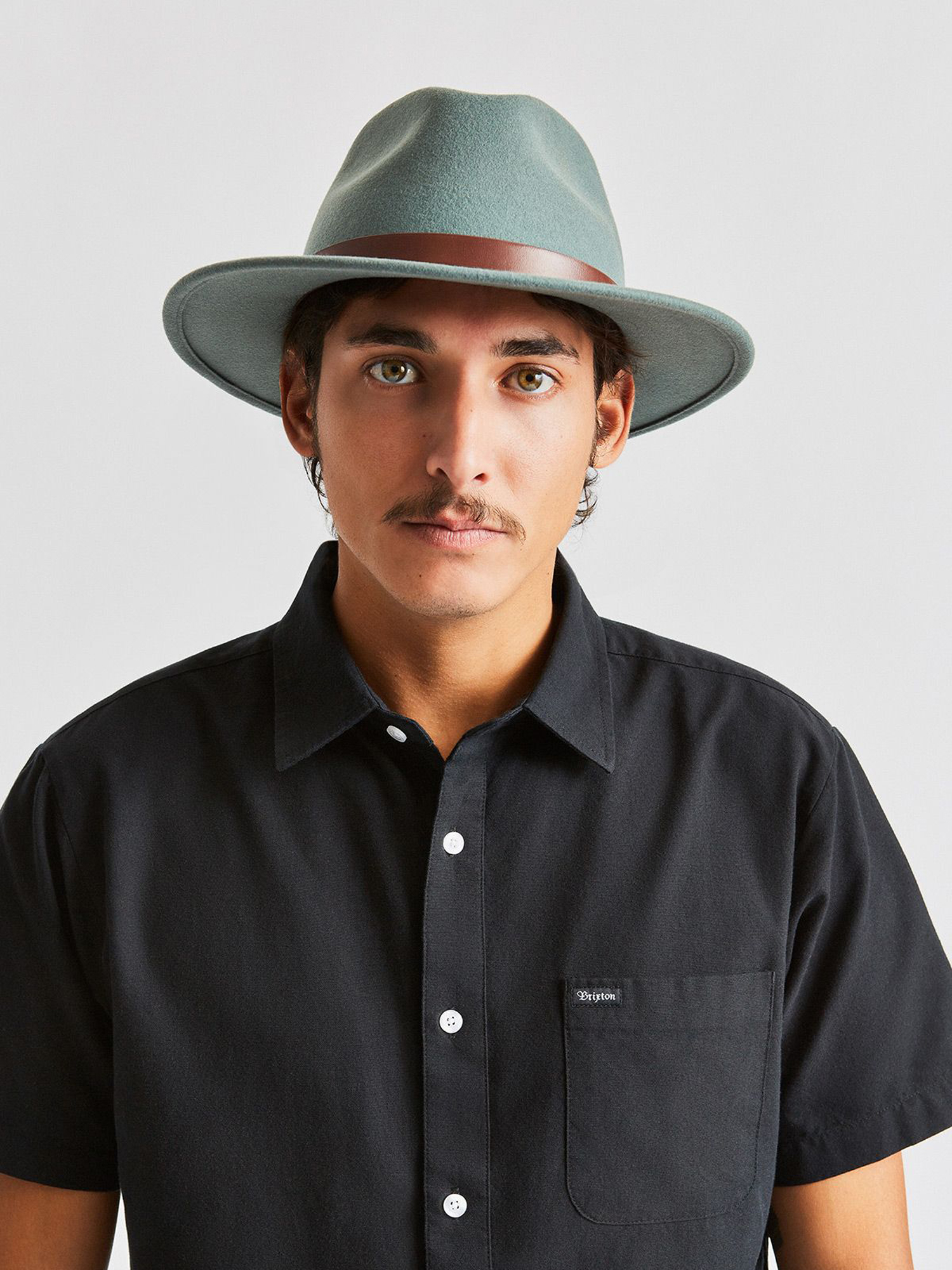 Kapelusz Brixton Messer Fedora (cypress/brown)